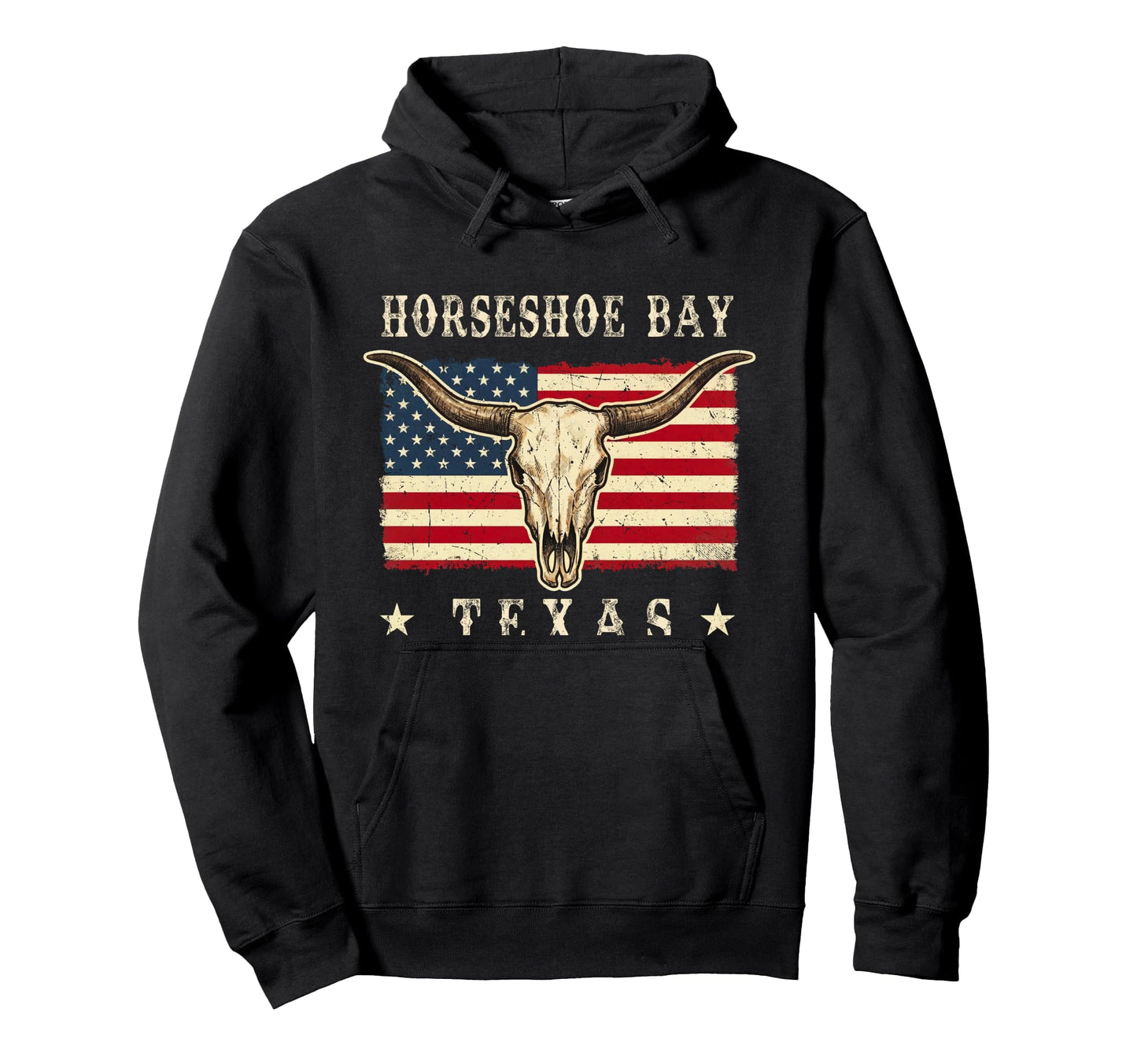 Horseshoe Bay Texas Western Patriotic Hoodie - Streetwear Style Unisex - T-Shirt, Sweatshirt, Hoodie