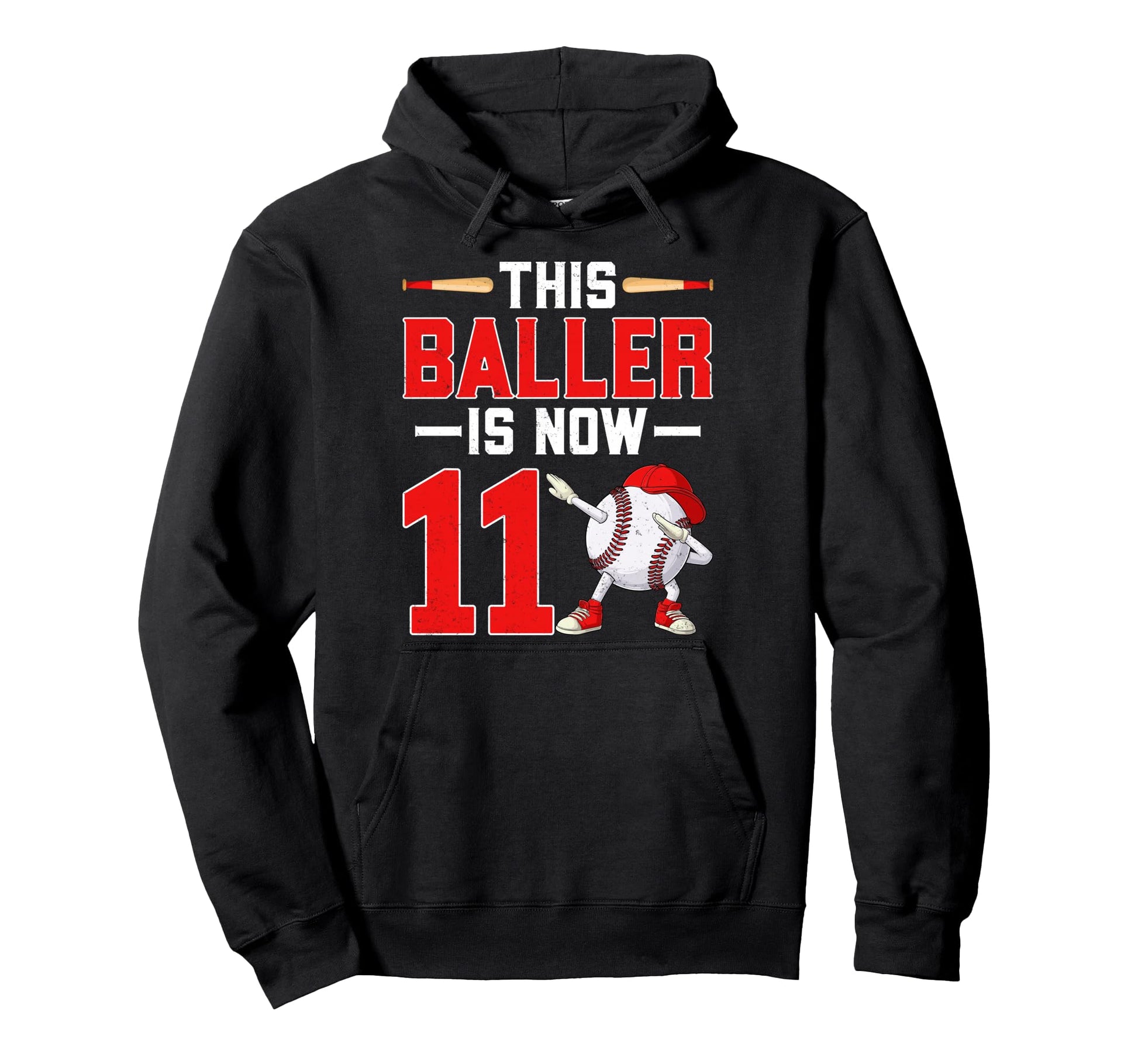 This Baller Is Now 11 Dabbing Baseball Hoodie - Fun Novelty Design Unisex - T-Shirt, Sweatshirt, Hoodie