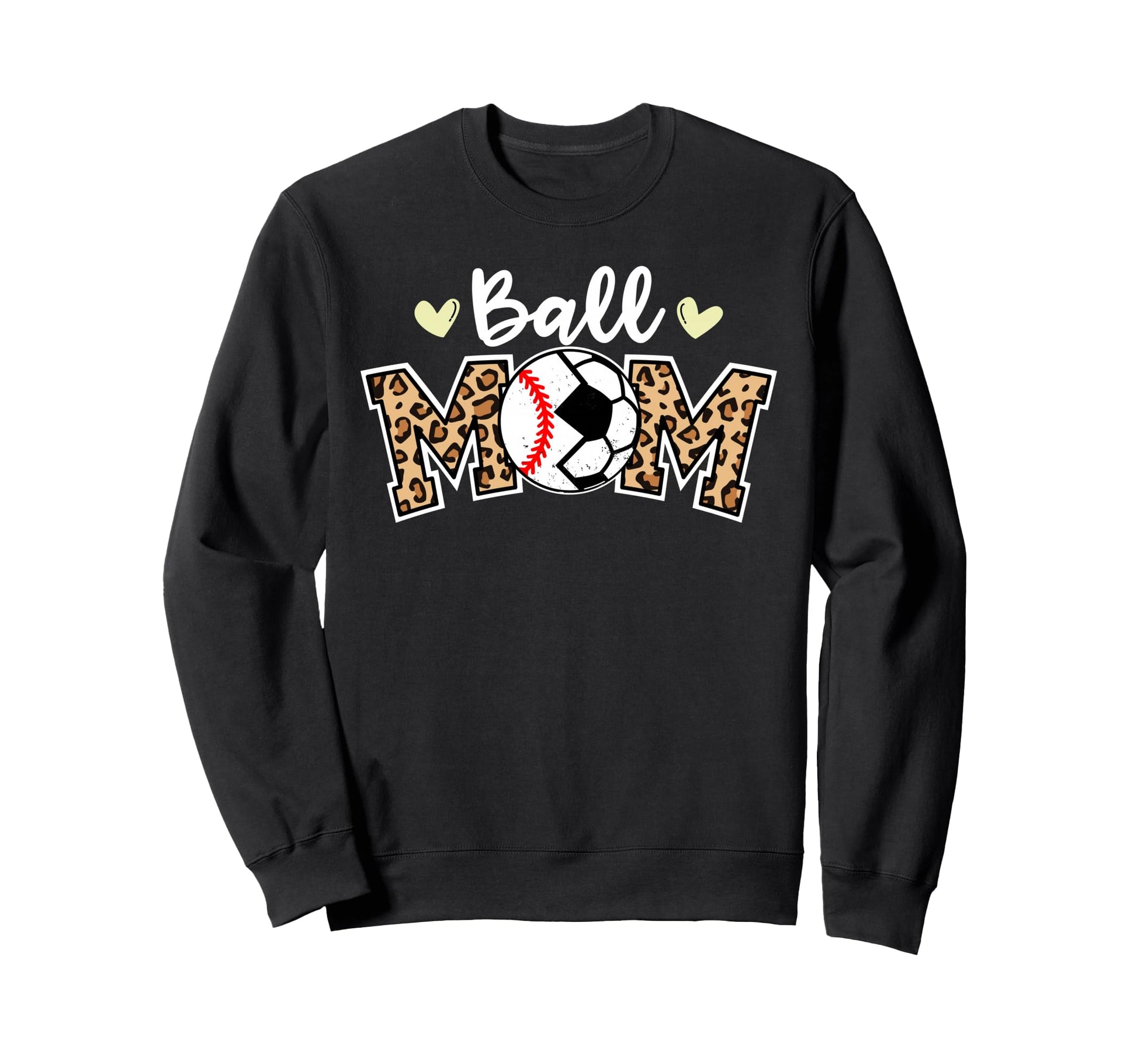 Ball Mom Leopard Funny Soccer Sweatshirt - Aesthetic Graphic for Adults - T-Shirt, Sweatshirt, Hoodie