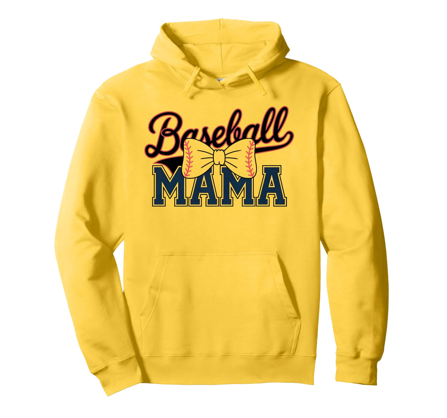 Baseball Mama Coquette Bow Baseball Hoodie - Minimalist Print Men Women - T-Shirt, Sweatshirt, Hoodie