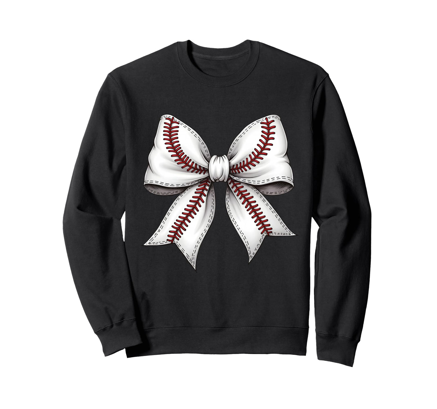 Baseball Coquette Bow Baseball Bow Sweatshirt - Minimalist Print Unisex - T-Shirt, Sweatshirt, Hoodie