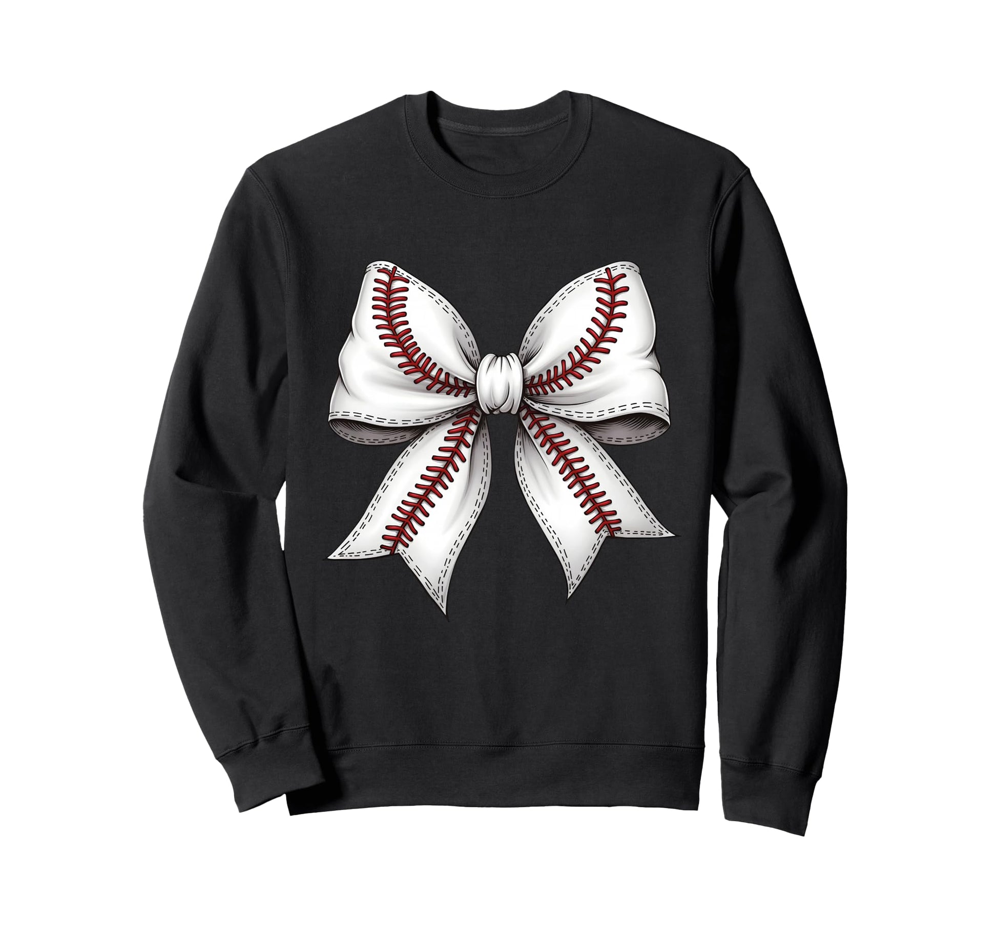 Baseball Coquette Bow Baseball Bow Sweatshirt - Minimalist Print Unisex - T-Shirt, Sweatshirt, Hoodie