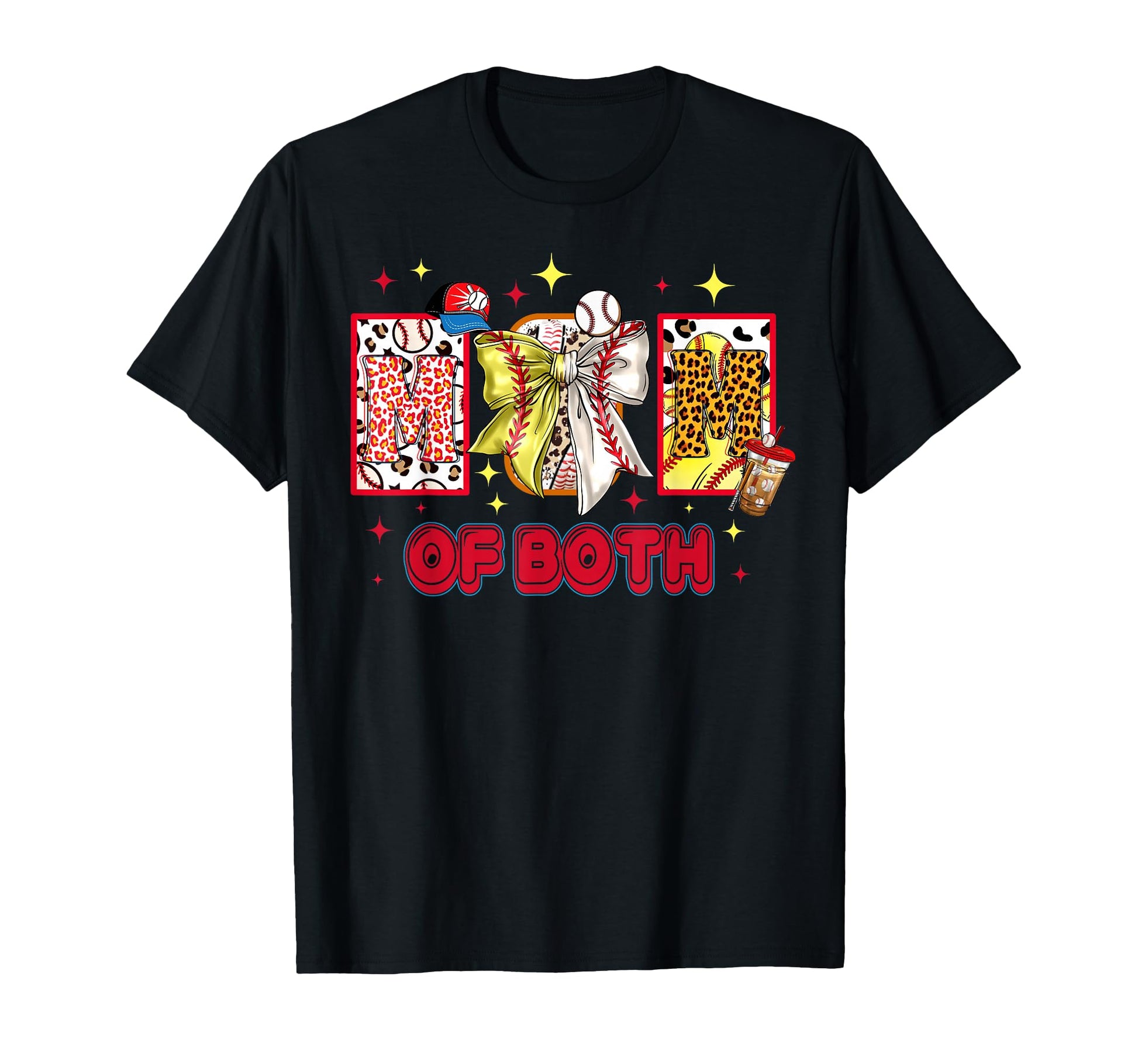 Mom Both Game Day Baseball Coquette T-Shirt - Graphic Print for Adults - T-Shirt, Sweatshirt, Hoodie