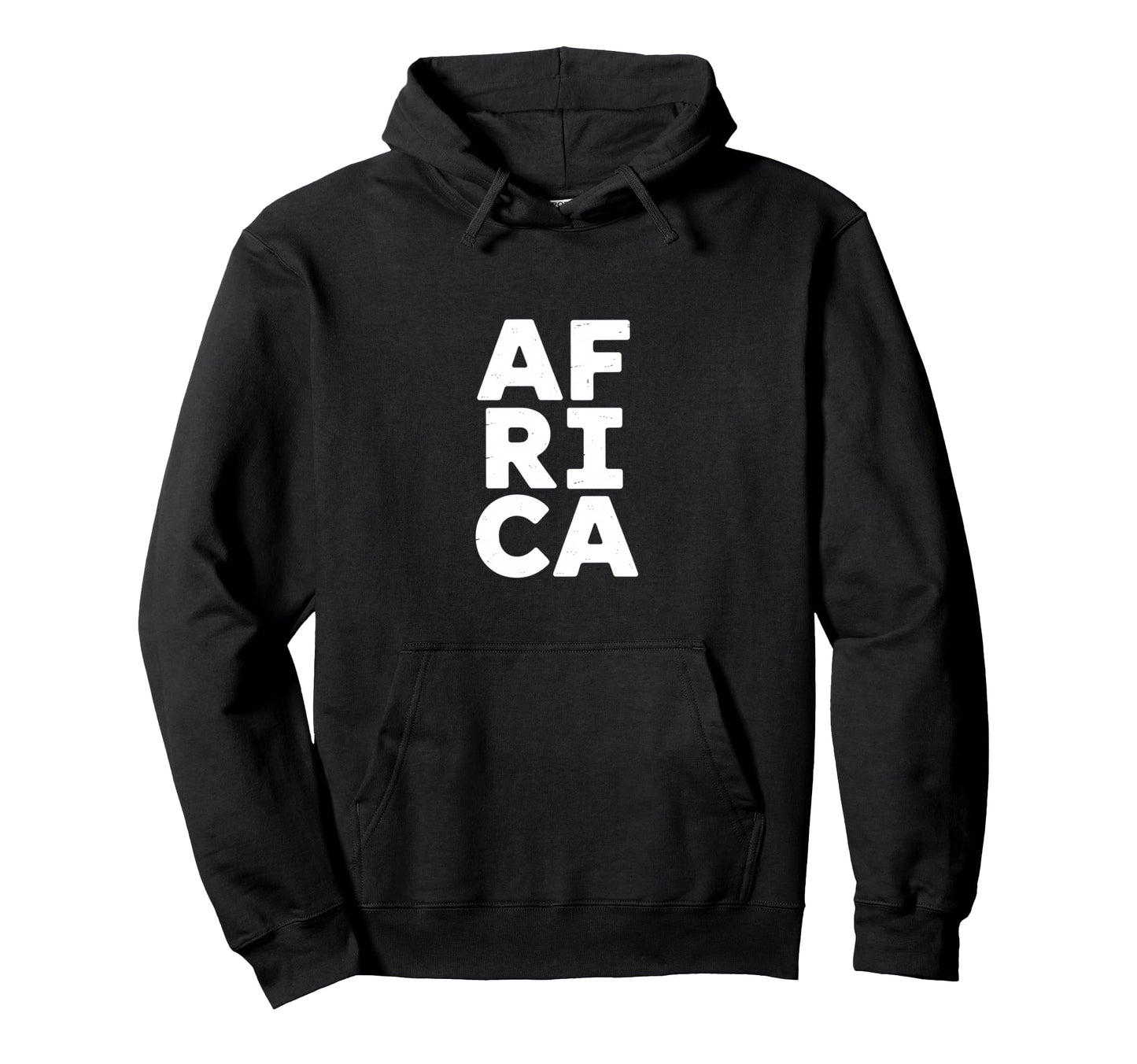 Funny Africa Bold Black Typography Hoodie - Minimalist Print Unisex - T-Shirt, Sweatshirt, Hoodie