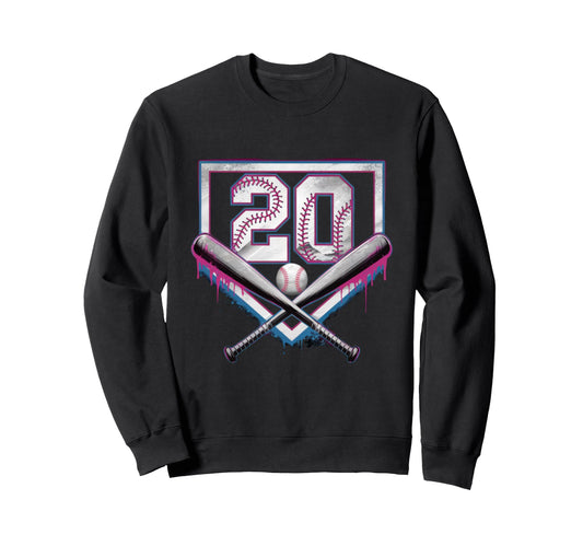 Baseball Home Ice Cream 20Th Birthday Sweatshirt - Streetwear Style Unisex - T-Shirt, Sweatshirt, Hoodie