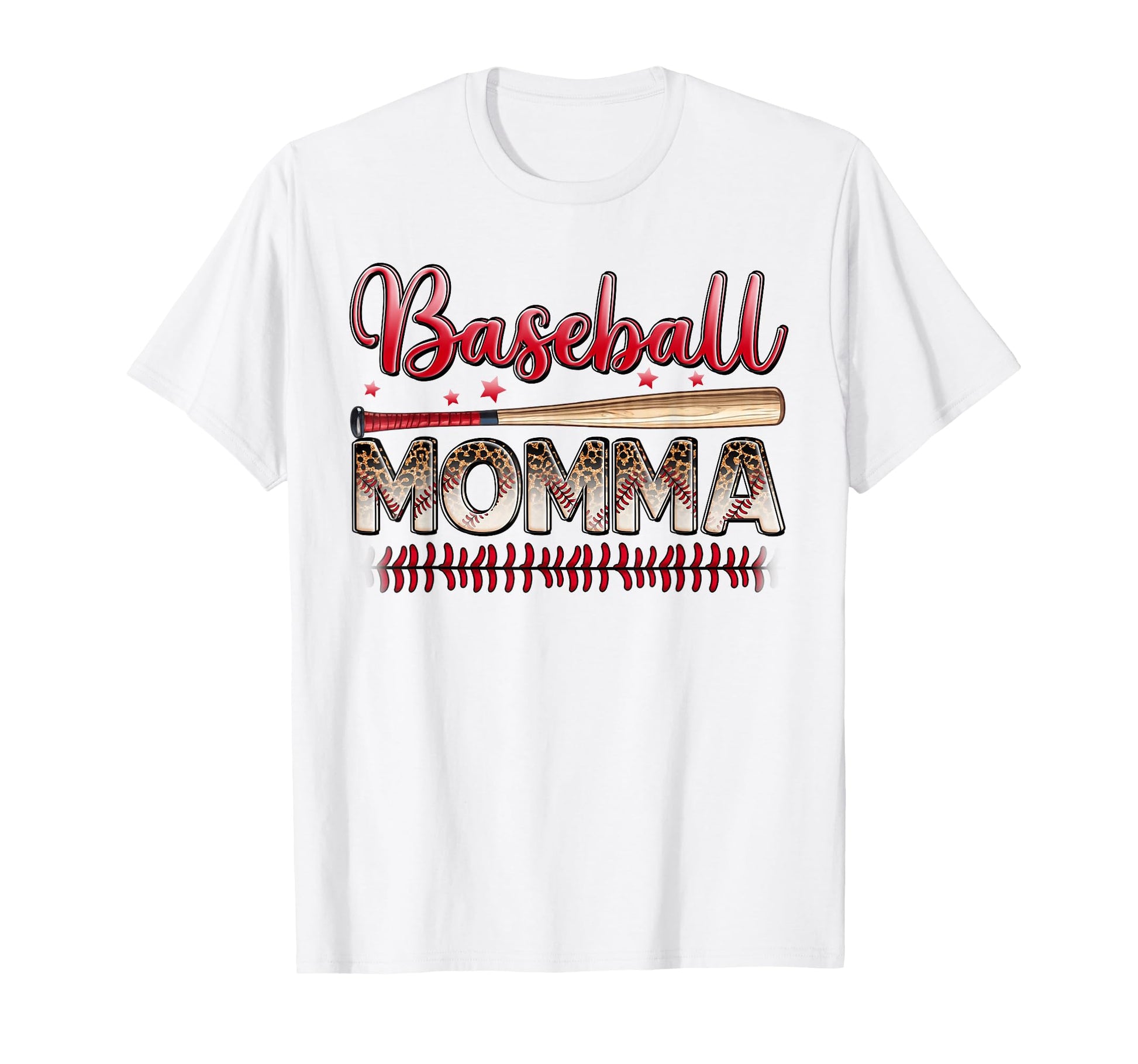 Baseball Momma Funny Leopard Baseball T-Shirt - Novelty Apparel Unisex - T-Shirt, Sweatshirt, Hoodie
