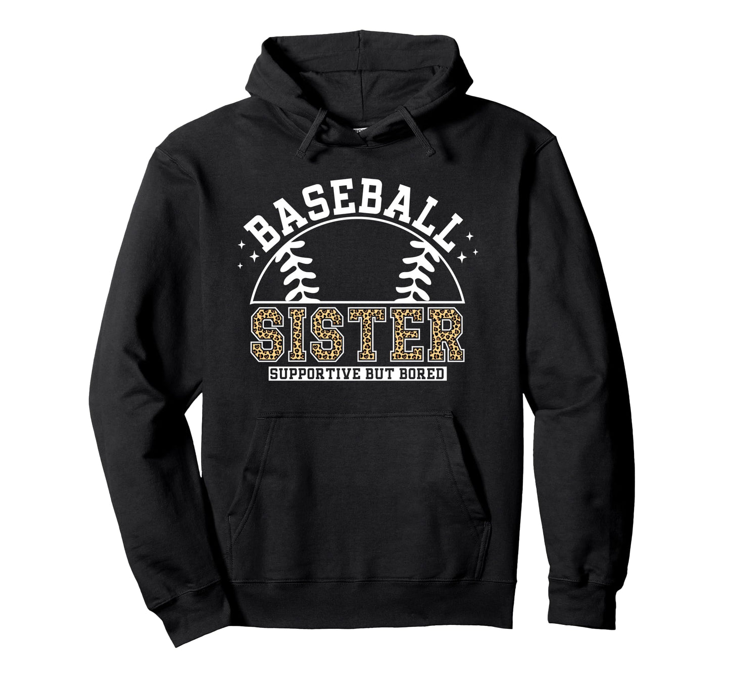 Leopard Baseball Sister Hoodie - Casual Everyday Wear for Adults - T-Shirt, Sweatshirt, Hoodie