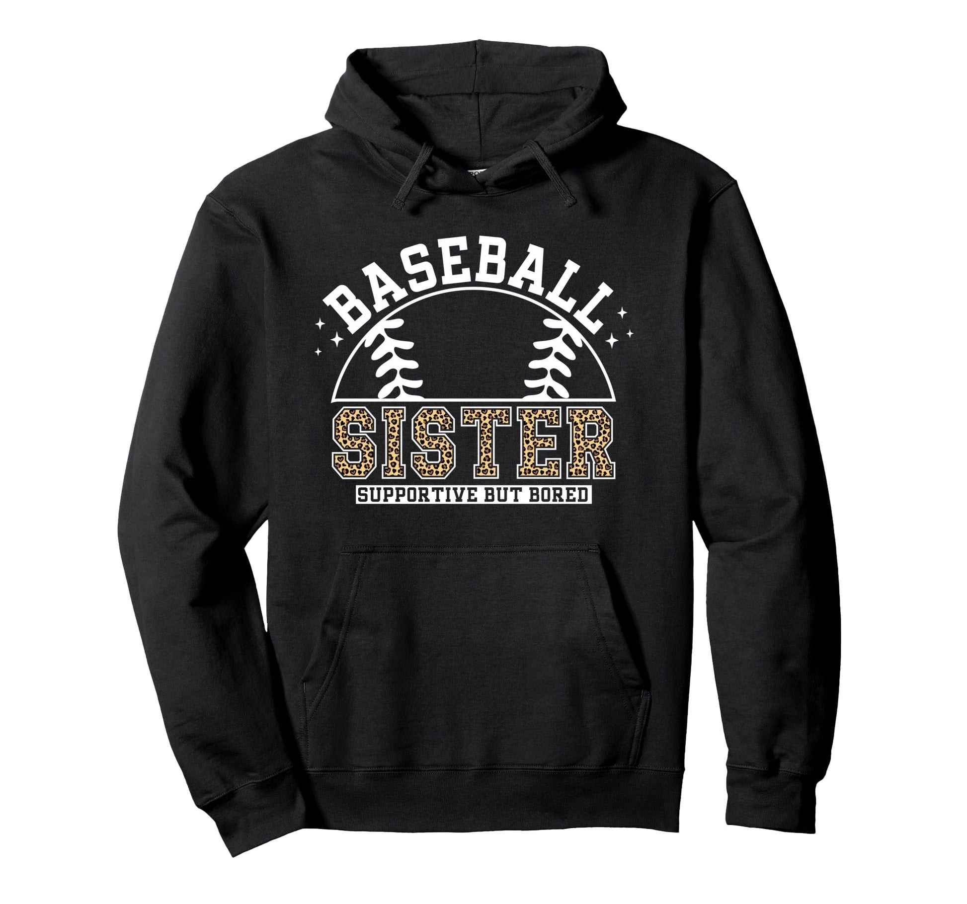 Leopard Baseball Sister Hoodie - Casual Everyday Wear for Adults - T-Shirt, Sweatshirt, Hoodie