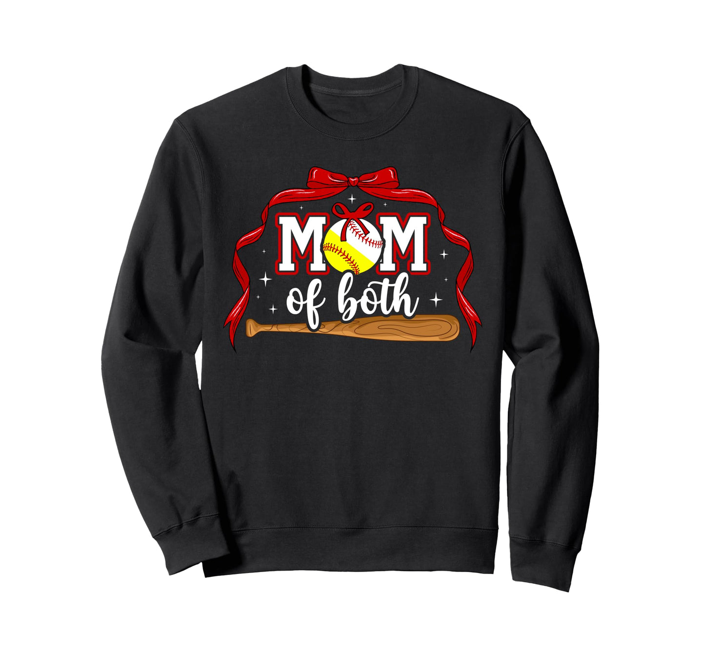 Mom Both Coquette Baseball Softball Sweatshirt - Custom Art Print Unisex - T-Shirt, Sweatshirt, Hoodie