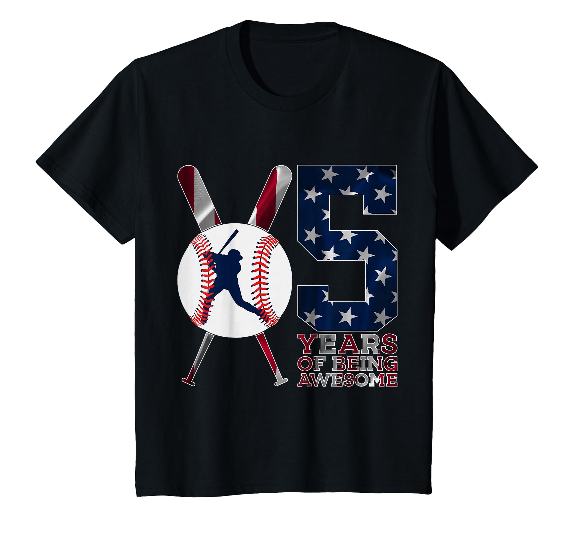 5 Years Being Awesome Baseball 5Th T-Shirt - Novelty Apparel Unisex - T-Shirt, Sweatshirt, Hoodie