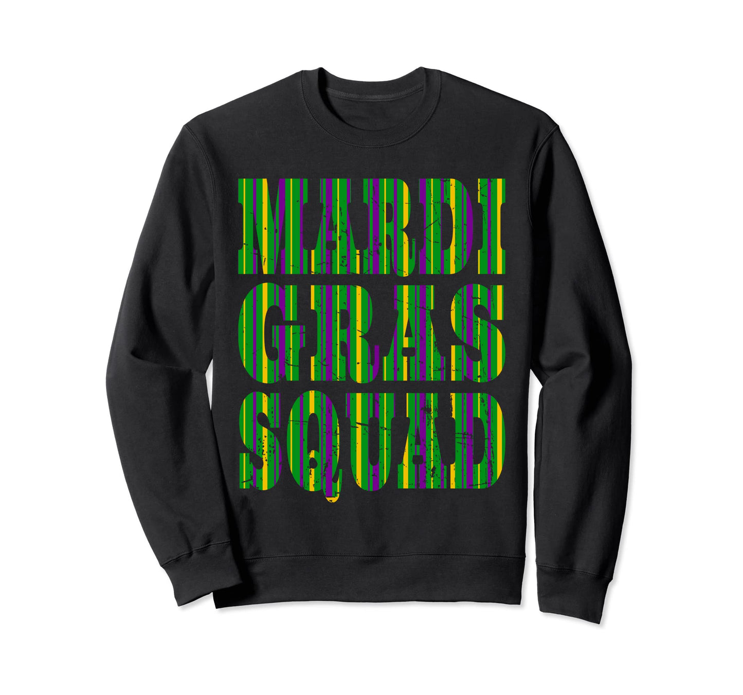 Mardi Gras Squad Stripes 2023 Sweatshirt - Aesthetic Graphic for Adults - T-Shirt, Sweatshirt, Hoodie