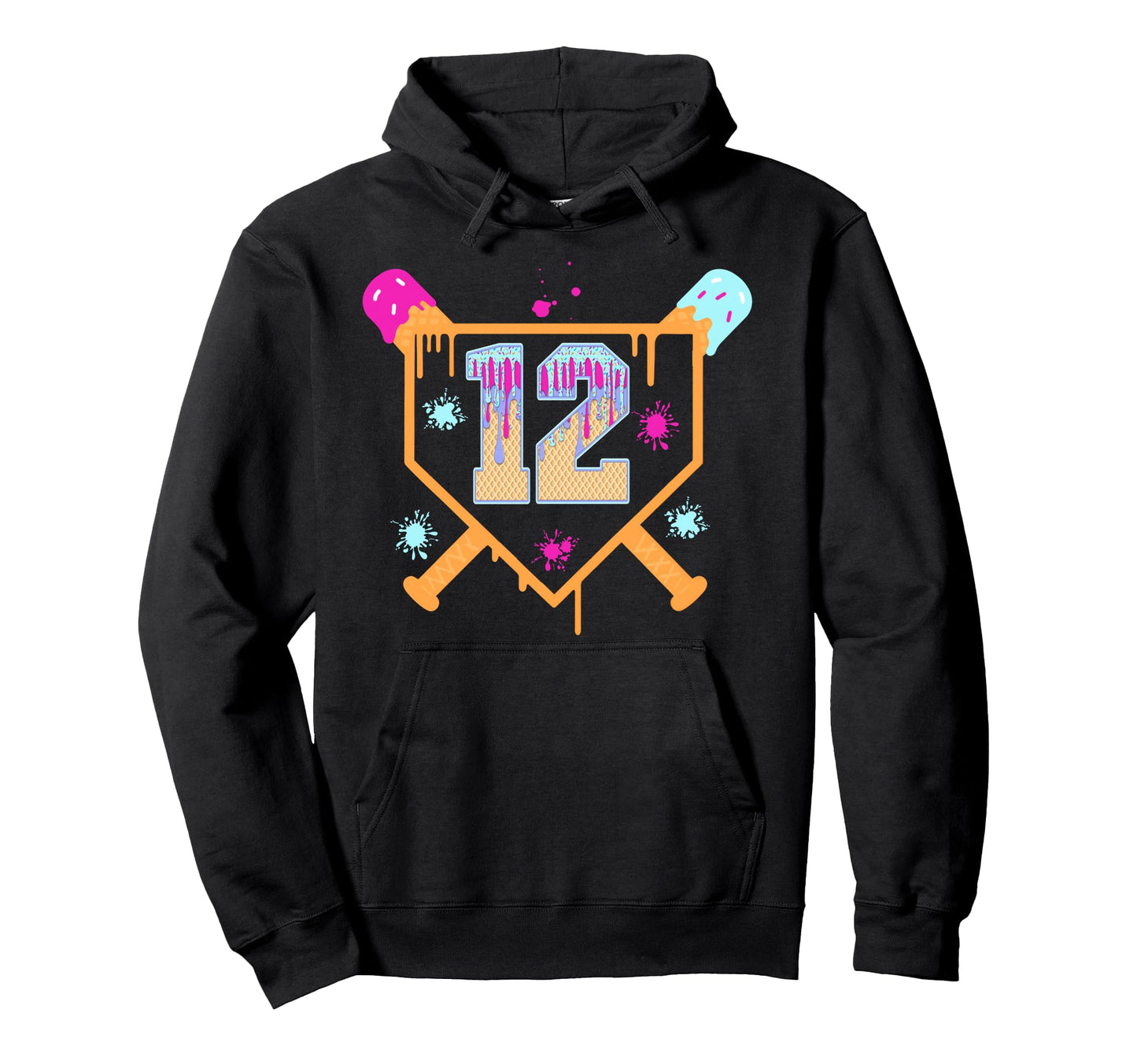 12Th Birthday Baseball Drip 12 Year Hoodie - Casual Everyday Wear Unisex - T-Shirt, Sweatshirt, Hoodie