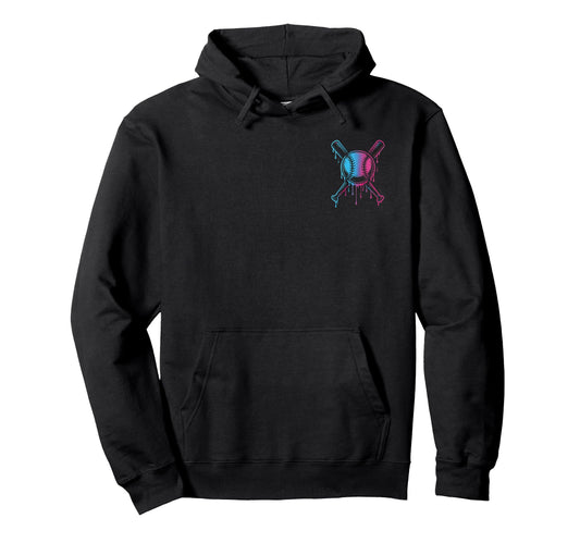 Baseball Home Run Ice Cream Drip Baseball Hoodie - Custom Art Print Unisex - T-Shirt, Sweatshirt, Hoodie