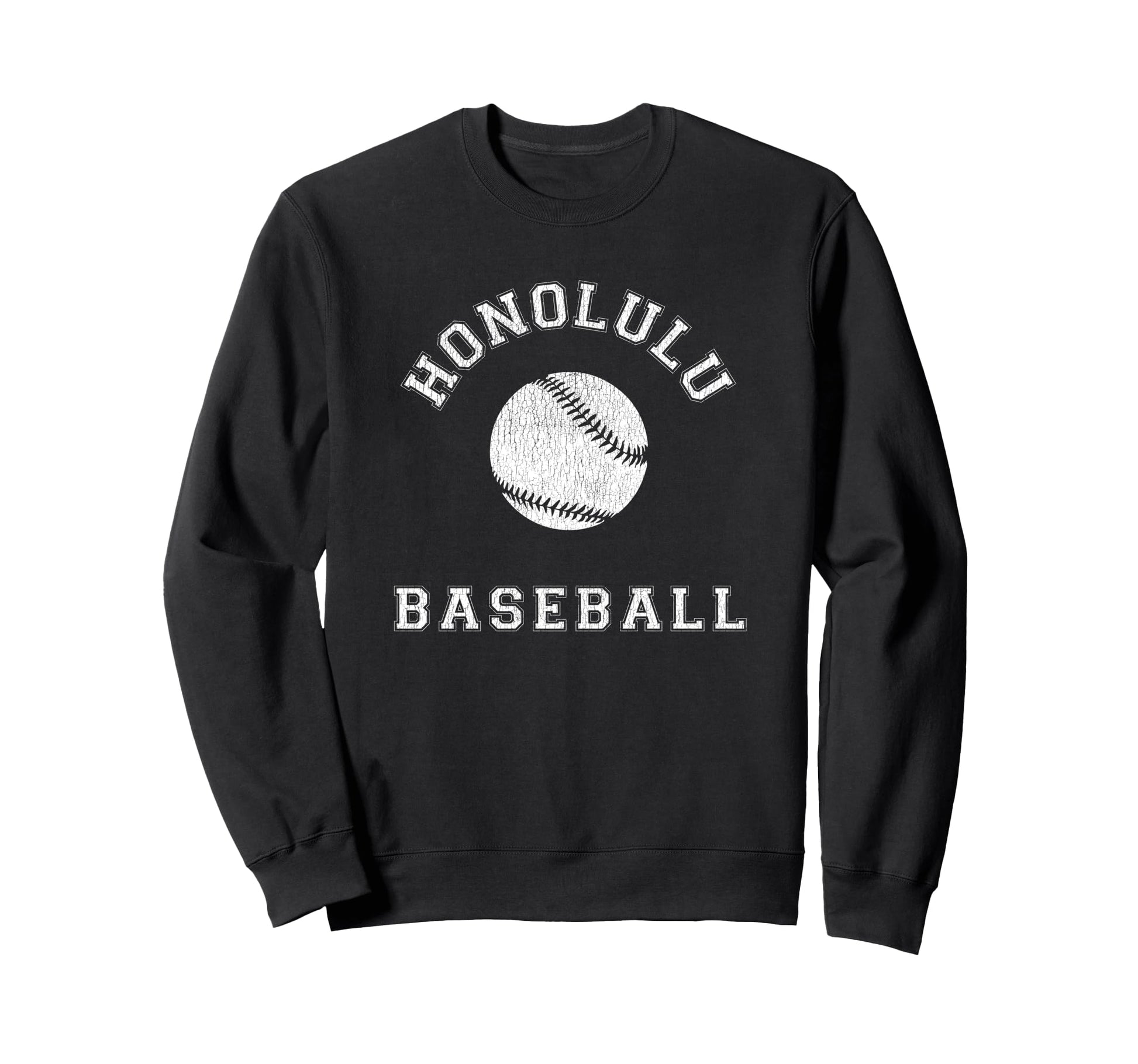Honolulu Baseball Distressed Sweatshirt - Graphic Print for Adults - T-Shirt, Sweatshirt, Hoodie