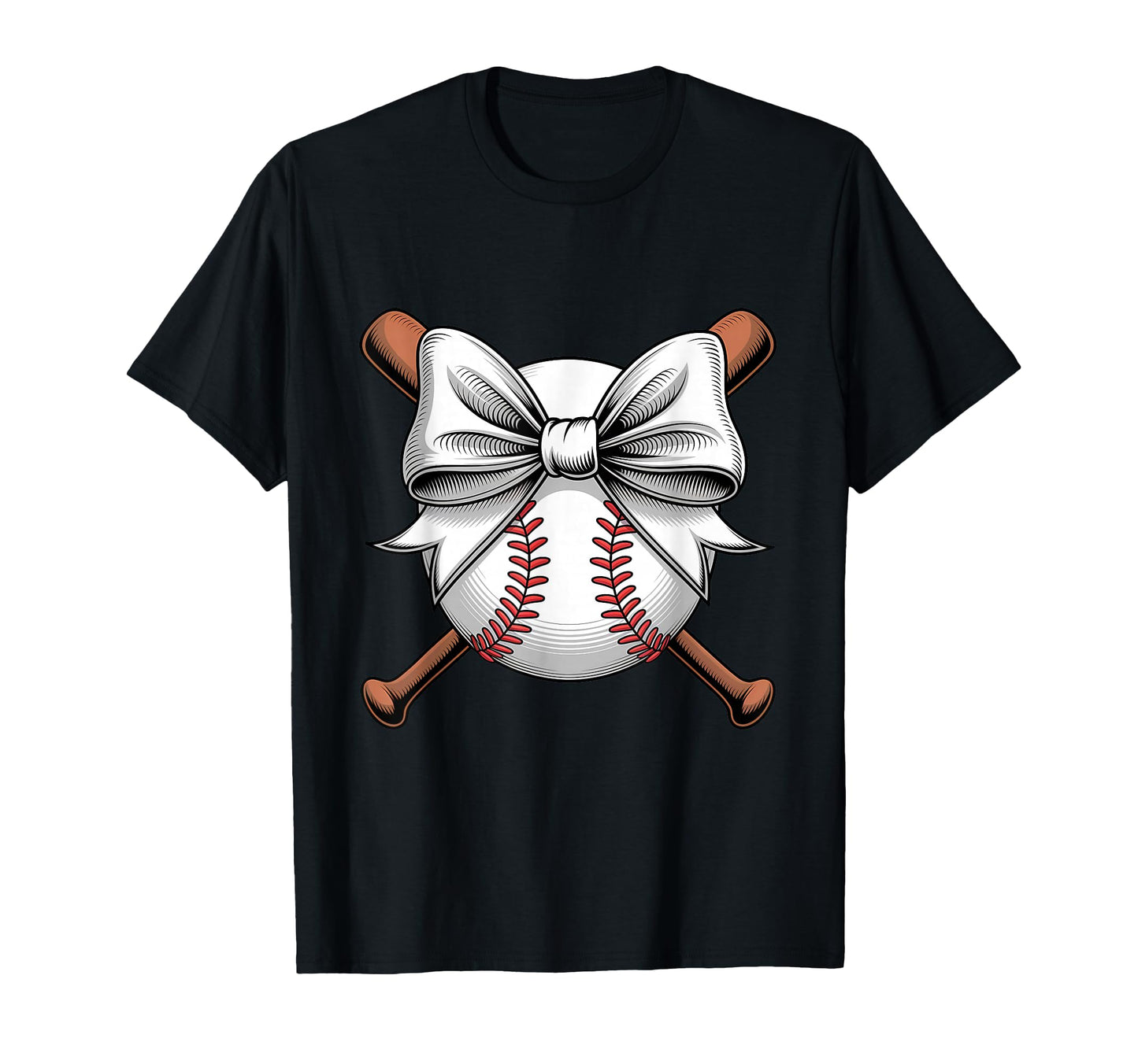 Baseball Coquette Bow Baseball Player T-Shirt - Custom Art Print Men Women - T-Shirt, Sweatshirt, Hoodie