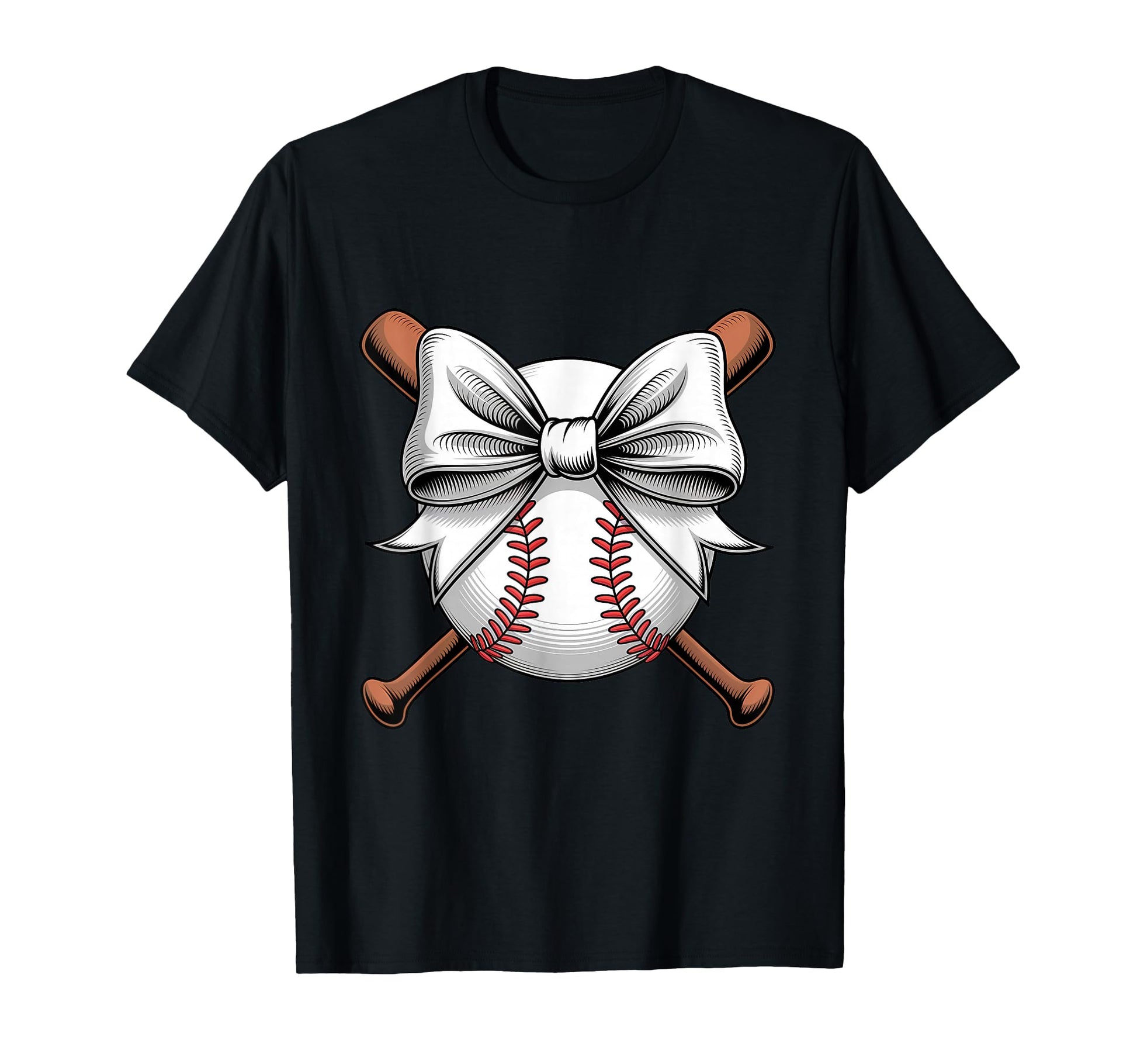 Baseball Coquette Bow Baseball Player T-Shirt - Custom Art Print Men Women - T-Shirt, Sweatshirt, Hoodie