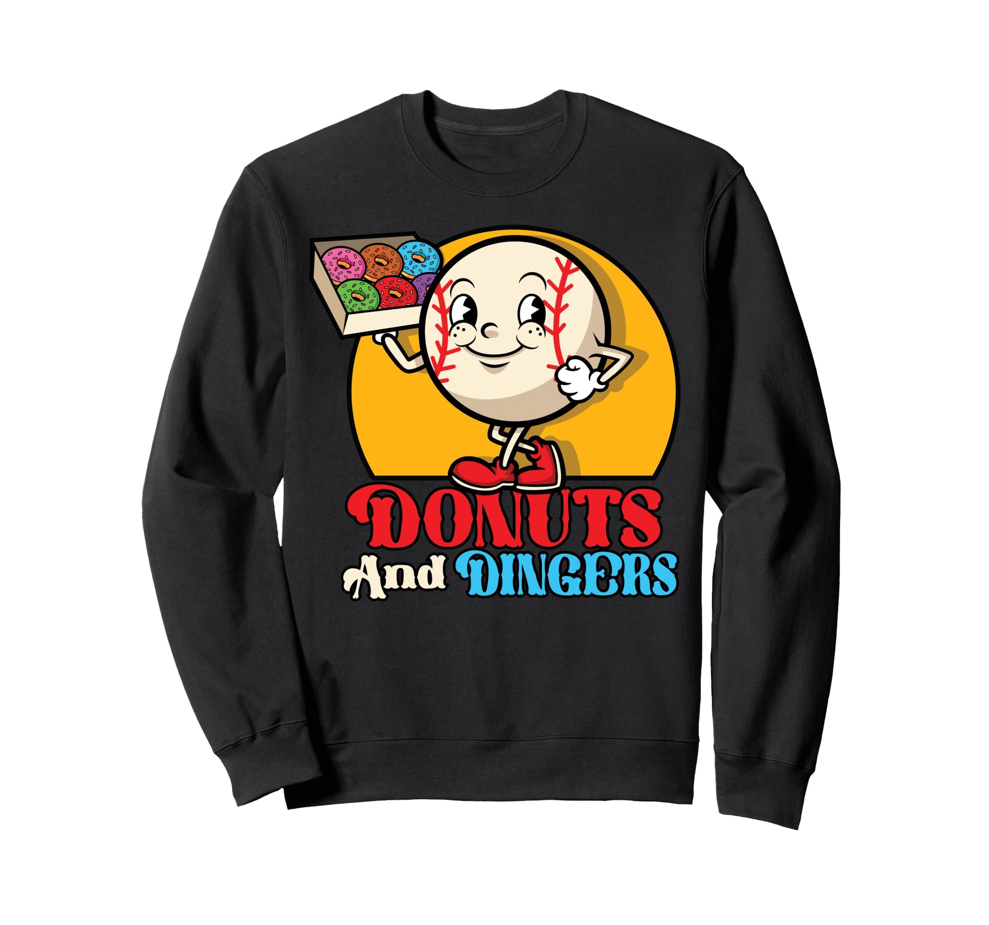 Funny Baseball Player Donuts Dingers Sweatshirt - Trendy Graphic Men Women - T-Shirt, Sweatshirt, Hoodie