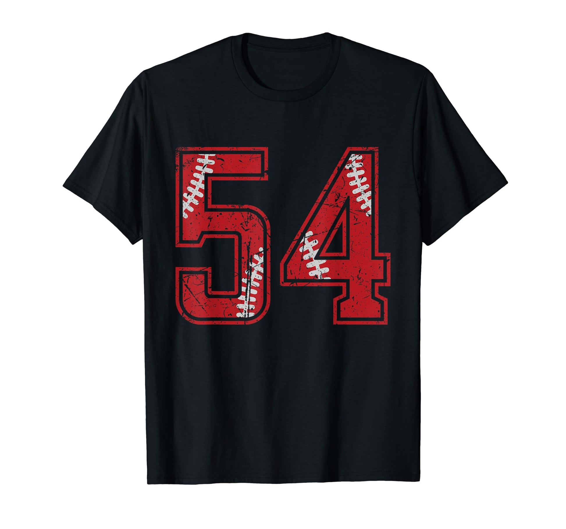 Number 54 Distressed Baseball Jersey Number T-Shirt - Unique Graphic Unisex - T-Shirt, Sweatshirt, Hoodie