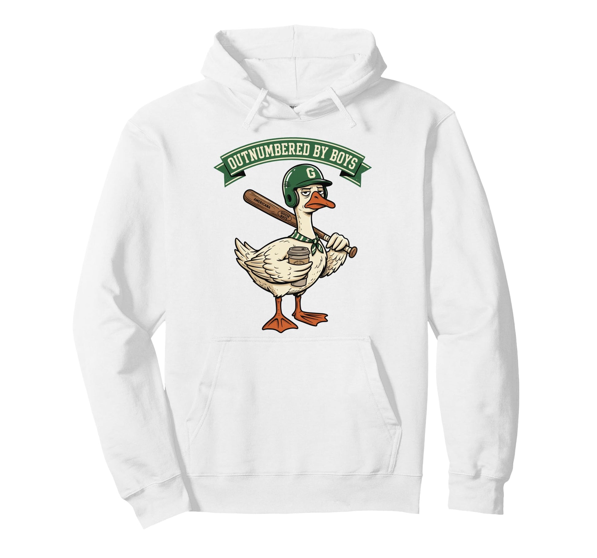 Outnumbered Mom Goose Baseball Mama Hoodie - Streetwear Style Unisex - T-Shirt, Sweatshirt, Hoodie