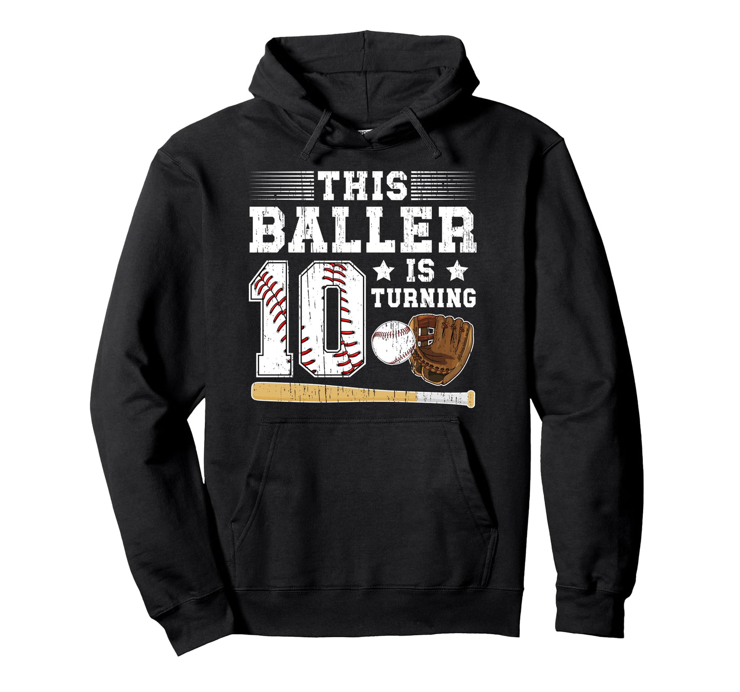 10Th Birthday Baseball 10 Year Old Hoodie - Novelty Apparel Men Women - T-Shirt, Sweatshirt, Hoodie