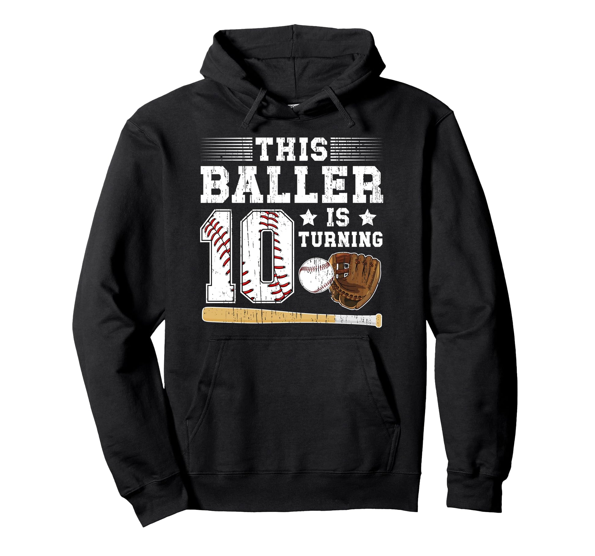 10Th Birthday Baseball 10 Year Old Hoodie - Novelty Apparel Men Women - T-Shirt, Sweatshirt, Hoodie