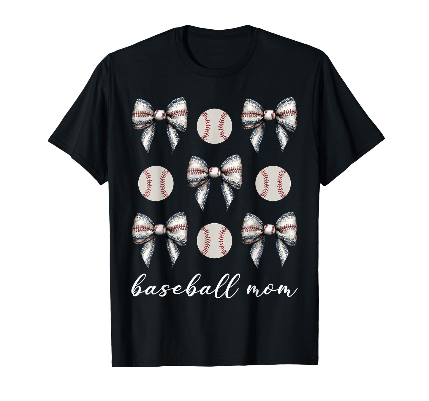Coquette Bow Baseball Mom Baseball Lovers T-Shirt - Graphic Print Unisex - T-Shirt, Sweatshirt, Hoodie
