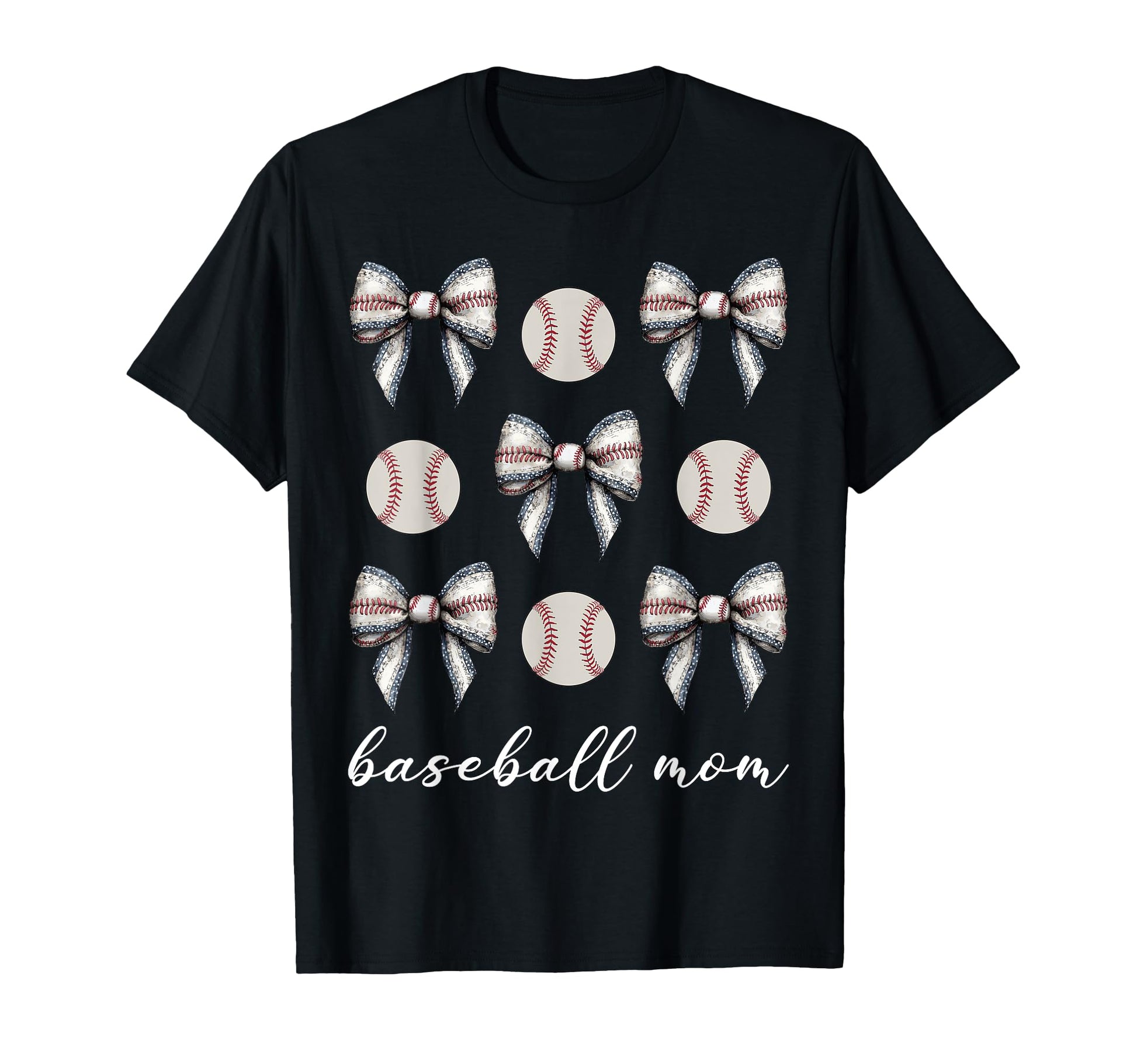 Coquette Bow Baseball Mom Baseball Lovers T-Shirt - Graphic Print Unisex - T-Shirt, Sweatshirt, Hoodie