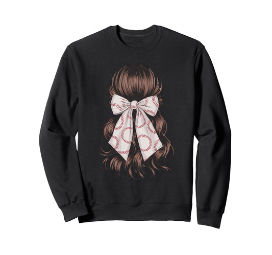 Baseball Coquette Bow Baseball Player Sweatshirt - Trendy Graphic Unisex - T-Shirt, Sweatshirt, Hoodie