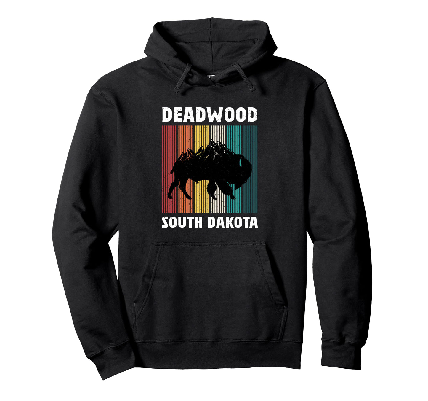 Mountains Bison Deadwood South Hoodie - Fun Novelty Design for Adults - T-Shirt, Sweatshirt, Hoodie