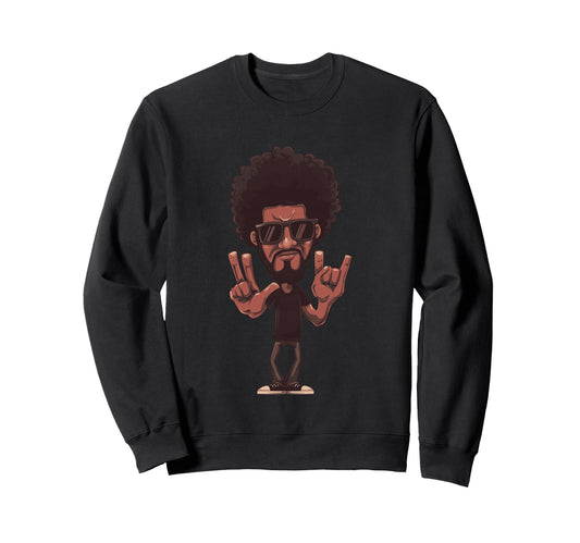 Afro Hand Signs Character Sunglasses Sweatshirt - Aesthetic Graphic Unisex - T-Shirt, Sweatshirt, Hoodie