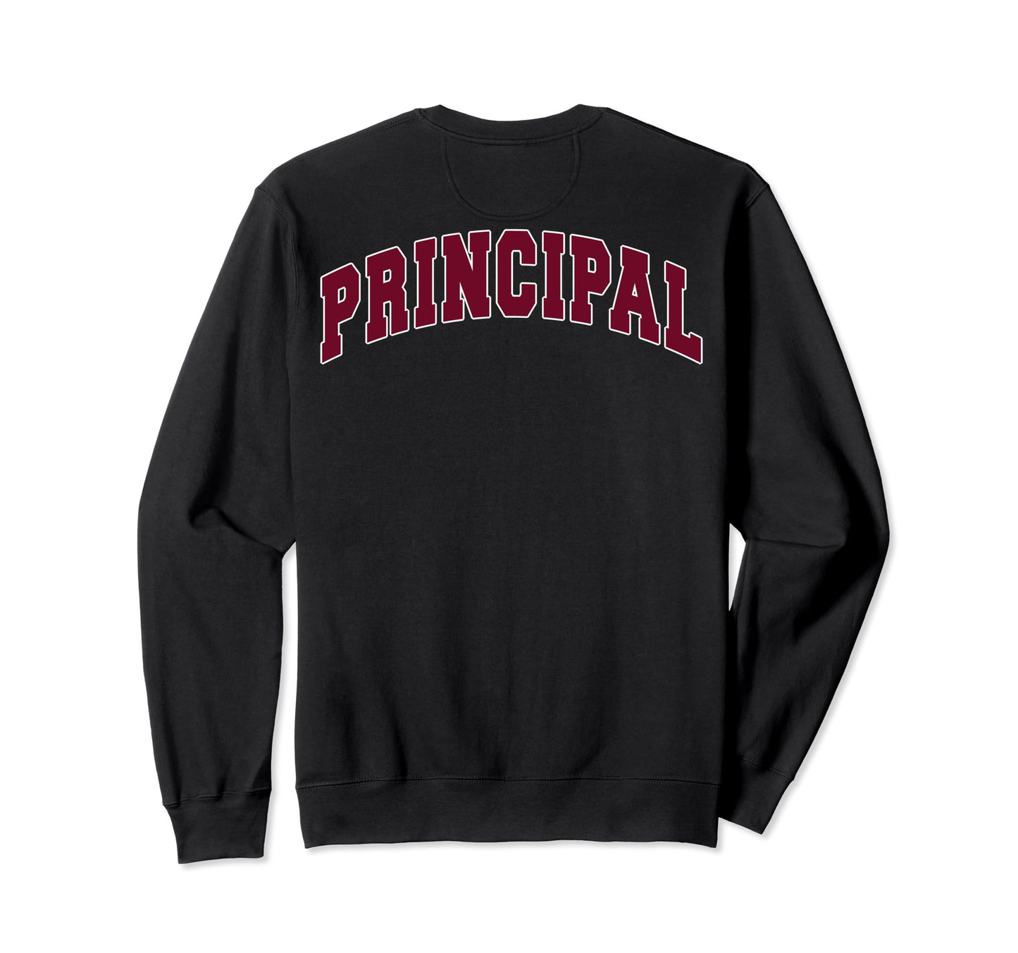Principal Varsity Team Red Back Sweatshirt - Minimalist Print for Adults - T-Shirt, Sweatshirt, Hoodie