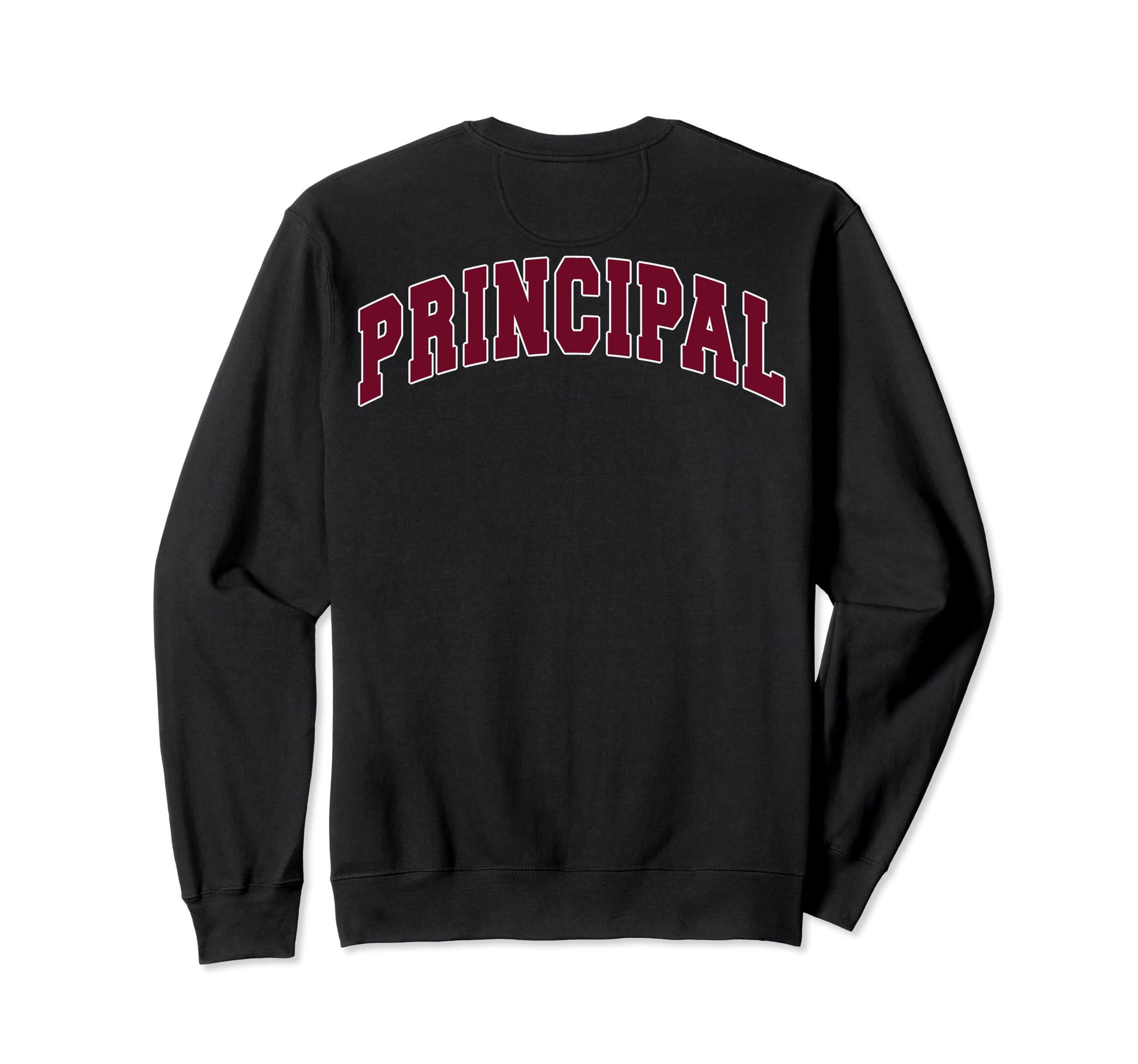 Principal Varsity Team Red Back Sweatshirt - Minimalist Print for Adults - T-Shirt, Sweatshirt, Hoodie