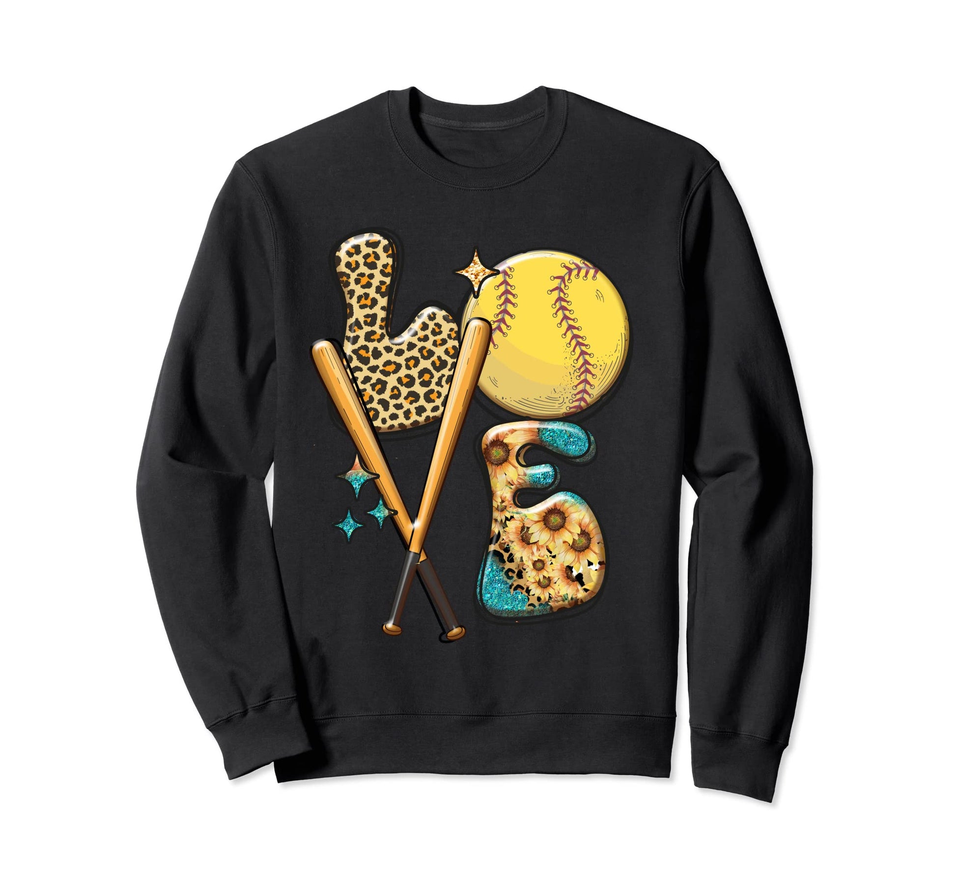 Softball Love Baller Leopard Sweatshirt - Minimalist Print for Adults - T-Shirt, Sweatshirt, Hoodie