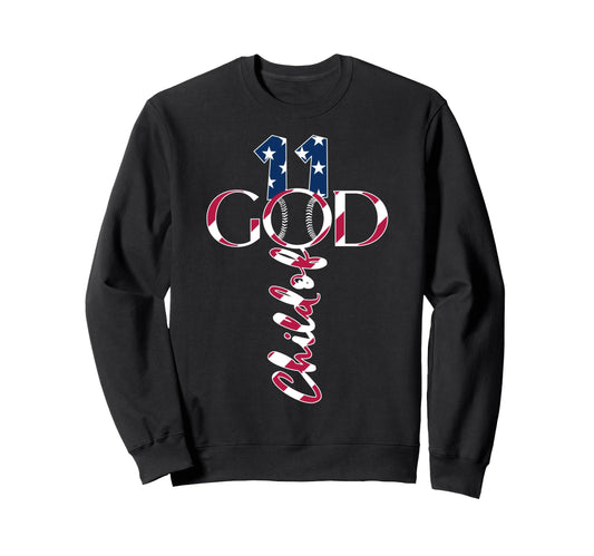 Baseball Jesus 11 Years Child God Sweatshirt - Casual Everyday Wear Unisex - T-Shirt, Sweatshirt, Hoodie