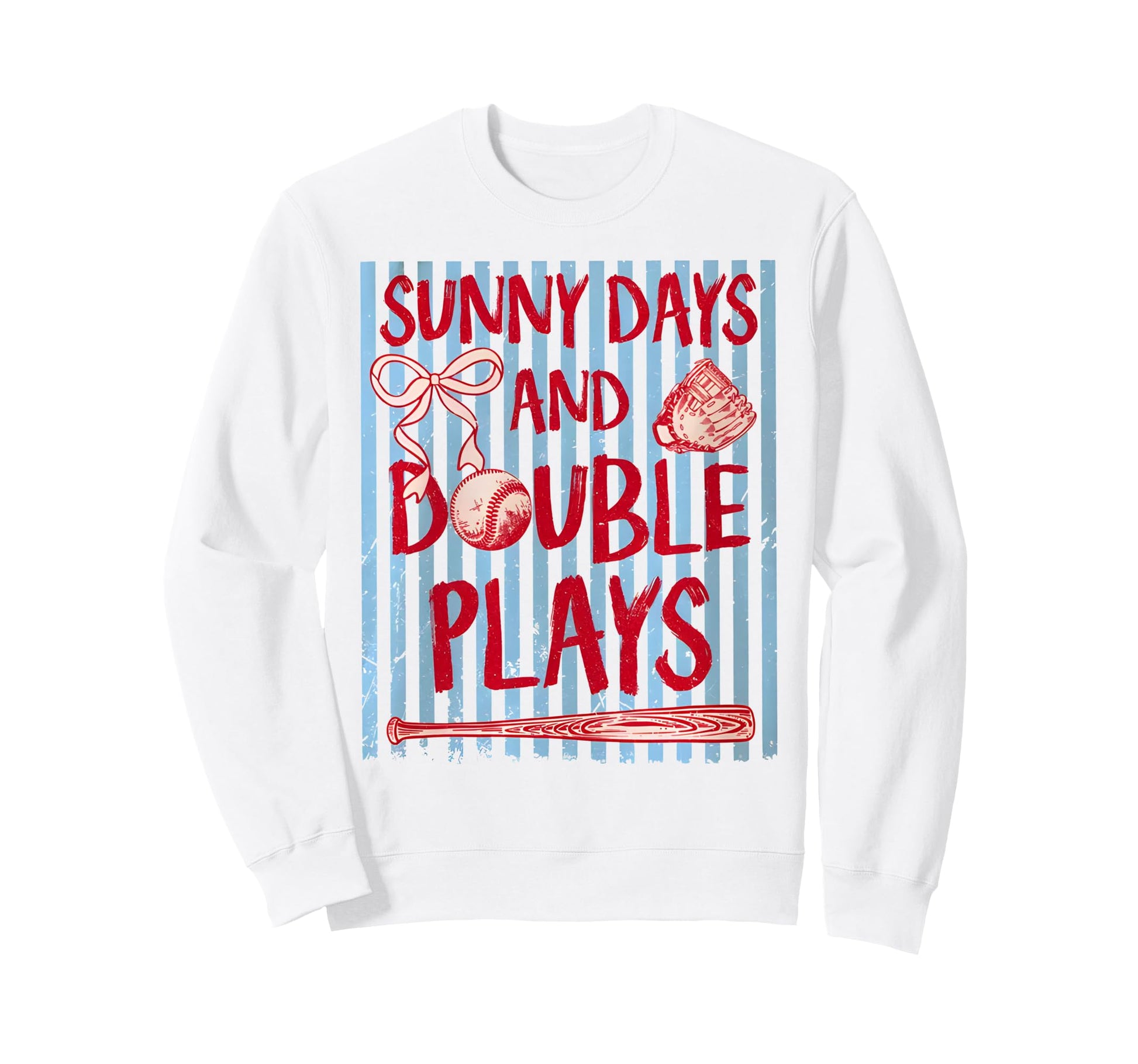 Coquette Sunny Days And Double Plays Sweatshirt - Custom Art Print Unisex - T-Shirt, Sweatshirt, Hoodie