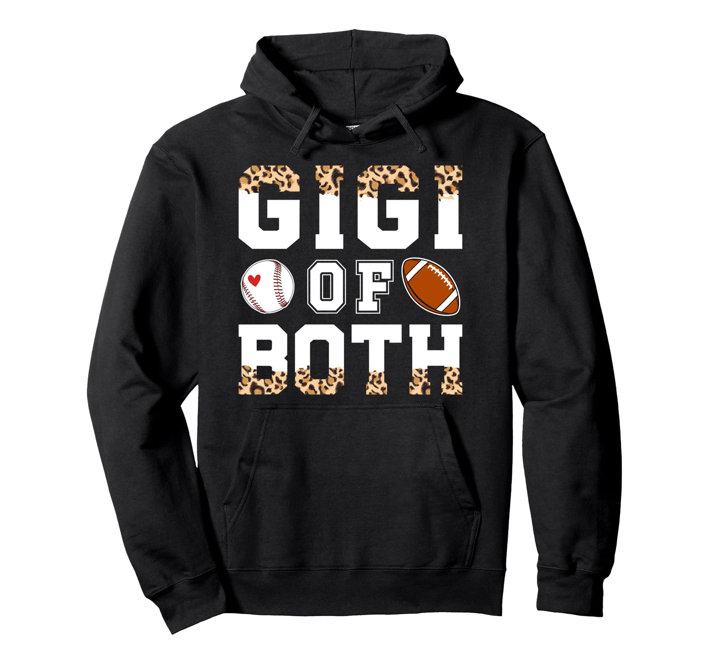 Gigi Both Leopard Baseball Football Hoodie - Unique Graphic for Adults - T-Shirt, Sweatshirt, Hoodie