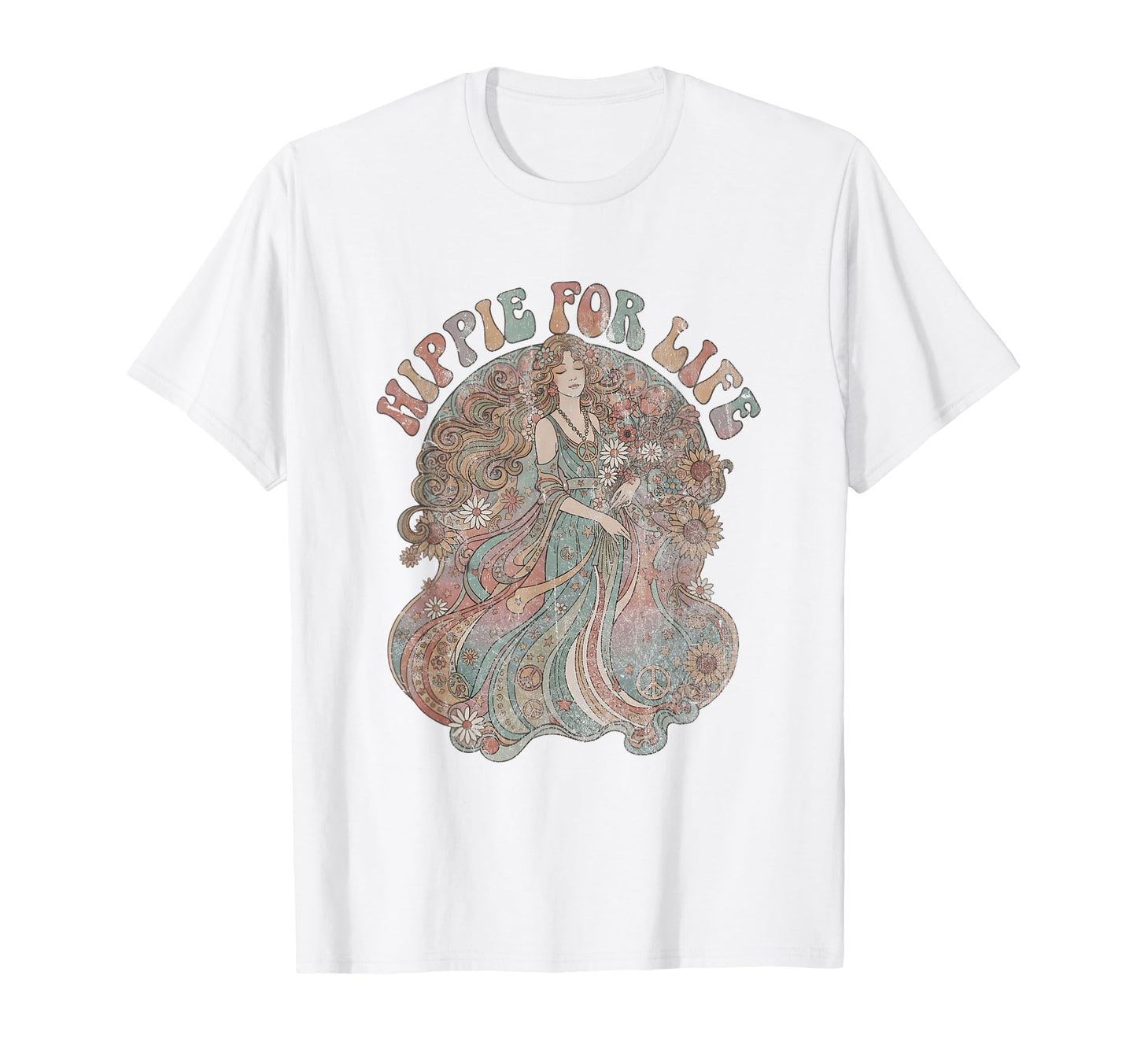Hippie Life Boho Peace Love 60S T-Shirt - Aesthetic Graphic for Adults - T-Shirt, Sweatshirt, Hoodie