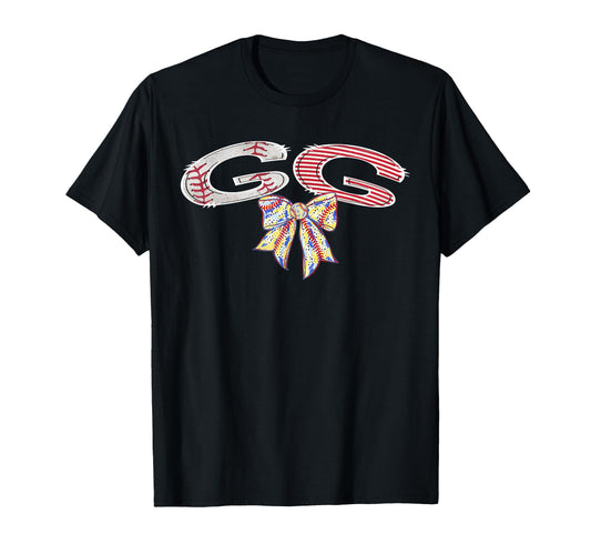 Baseball Gg Coquette Bow Game Day T-Shirt - Minimalist Print for Adults - T-Shirt, Sweatshirt, Hoodie