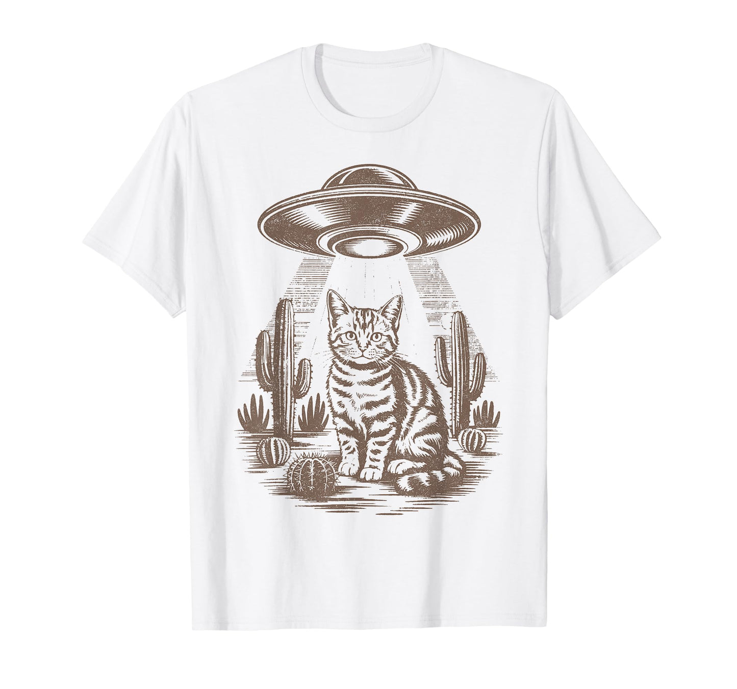 Funny Cat Western Ufo Cowboy Cat T-Shirt - Casual Everyday Wear Unisex - T-Shirt, Sweatshirt, Hoodie