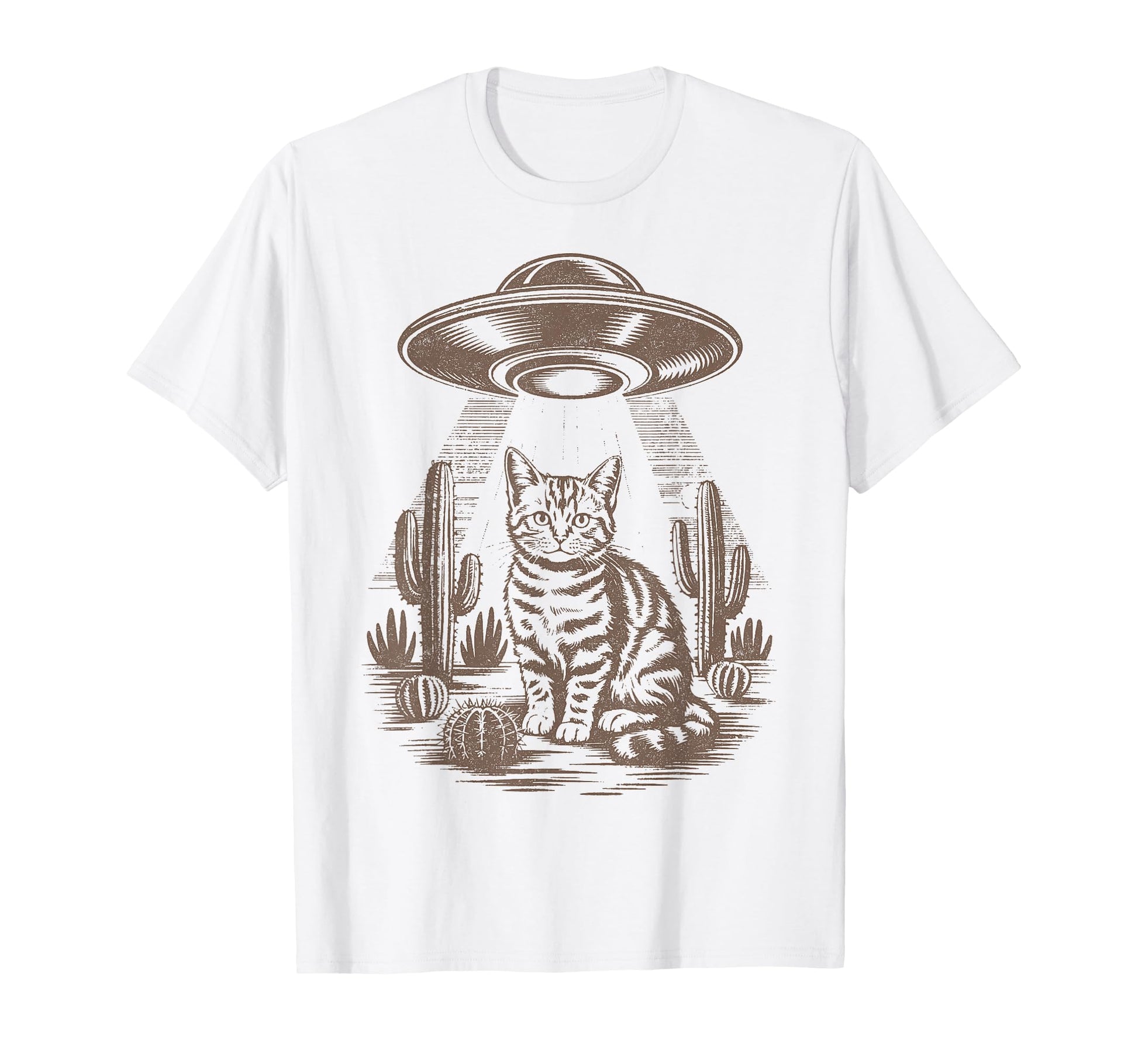 Funny Cat Western Ufo Cowboy Cat T-Shirt - Casual Everyday Wear Unisex - T-Shirt, Sweatshirt, Hoodie