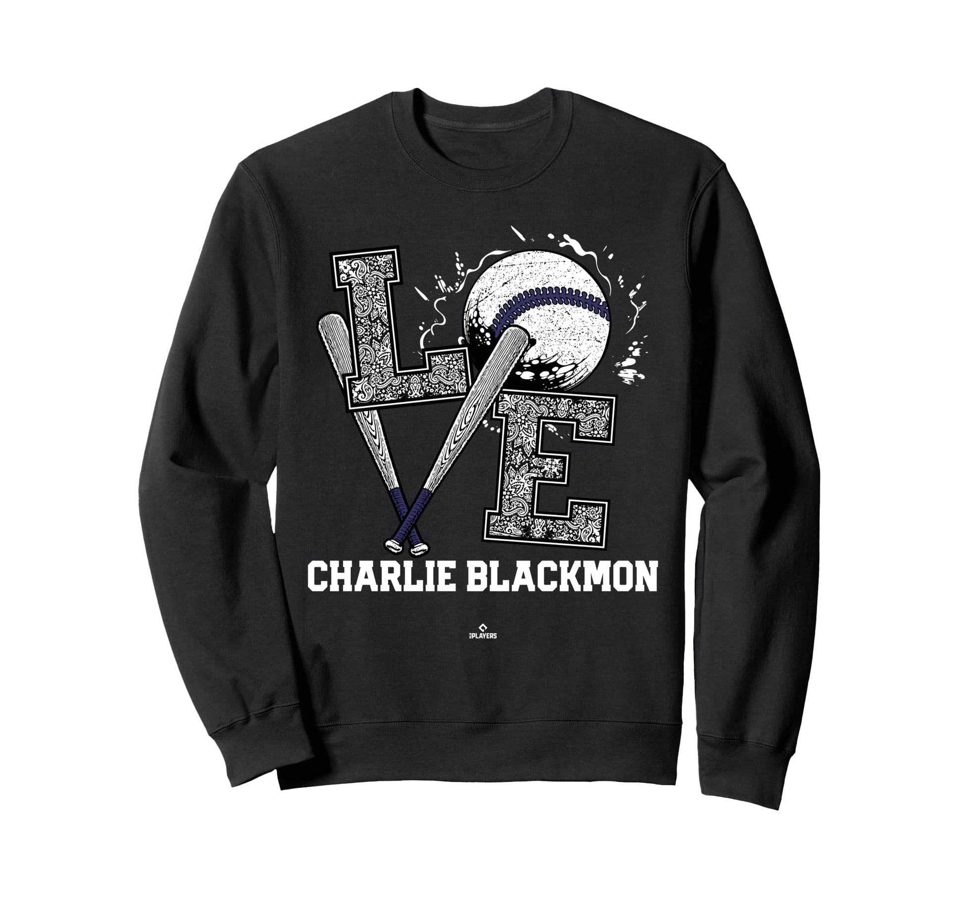 Distressed Baseball Love Charlie Sweatshirt - Novelty Apparel Unisex - T-Shirt, Sweatshirt, Hoodie