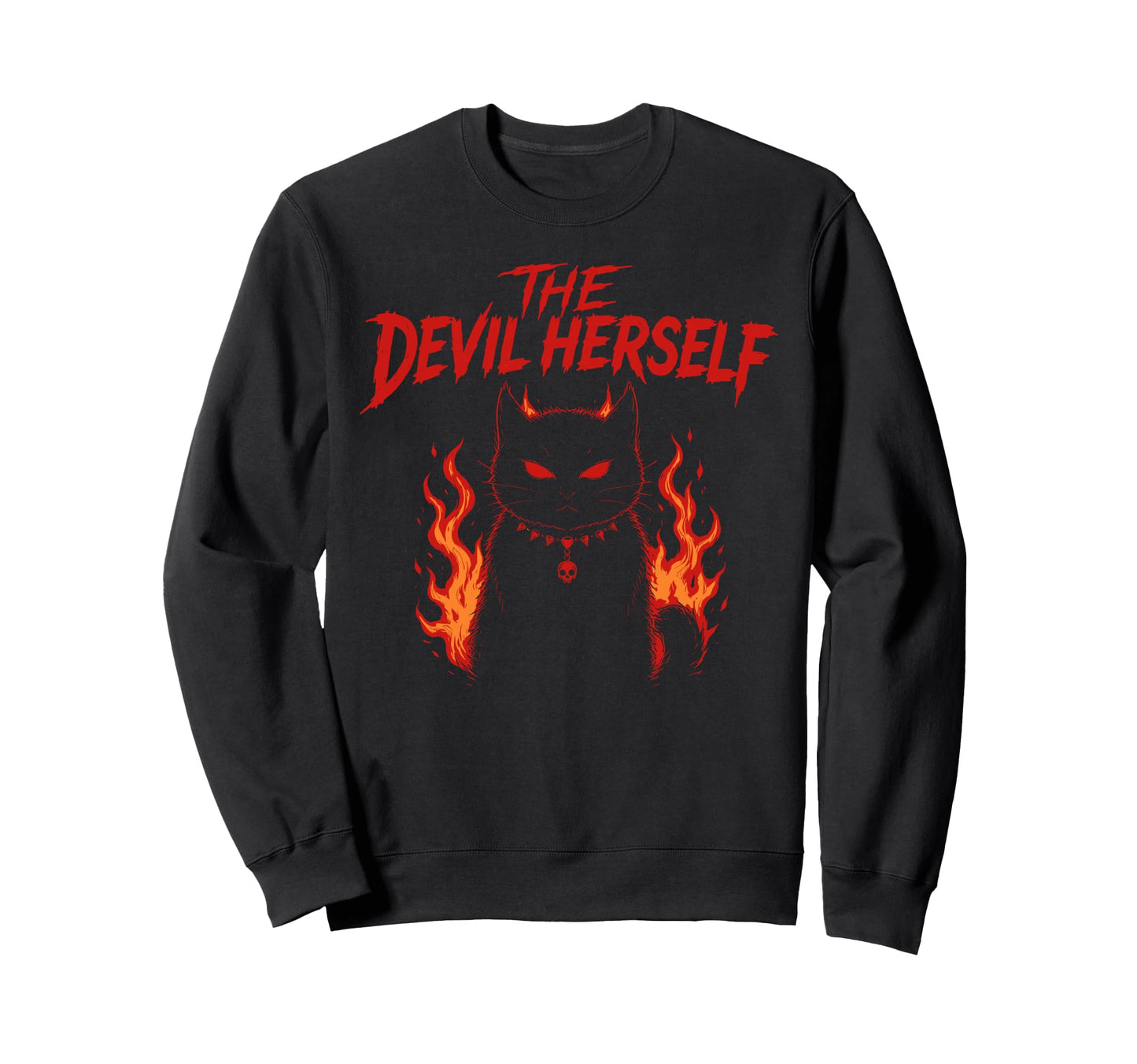 Devil Herself Occult Dark Feminine Sweatshirt - Novelty Apparel Unisex - T-Shirt, Sweatshirt, Hoodie