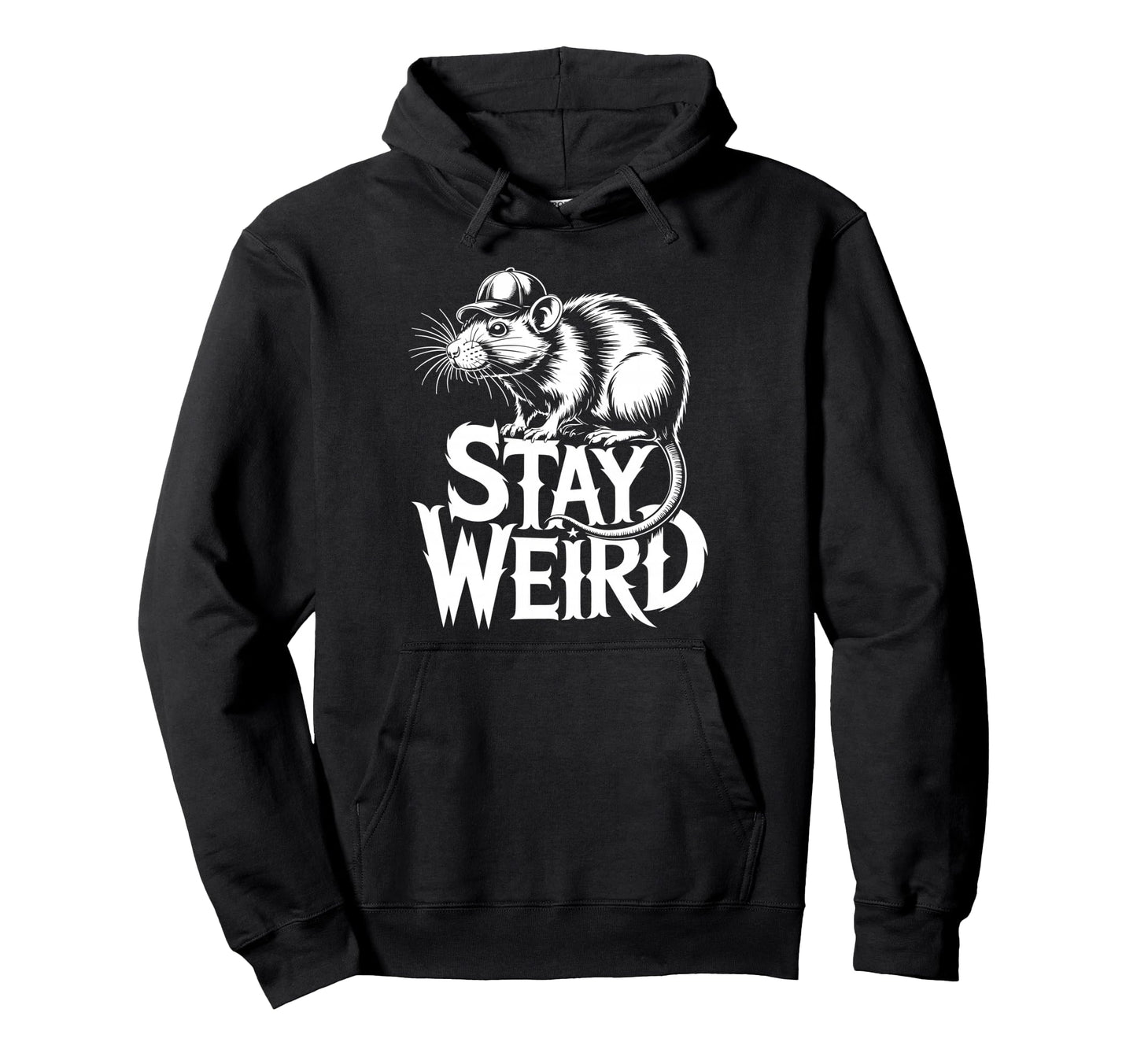 Rat Baseball Cap Hoodie - Graphic Print Unisex - T-Shirt, Sweatshirt, Hoodie