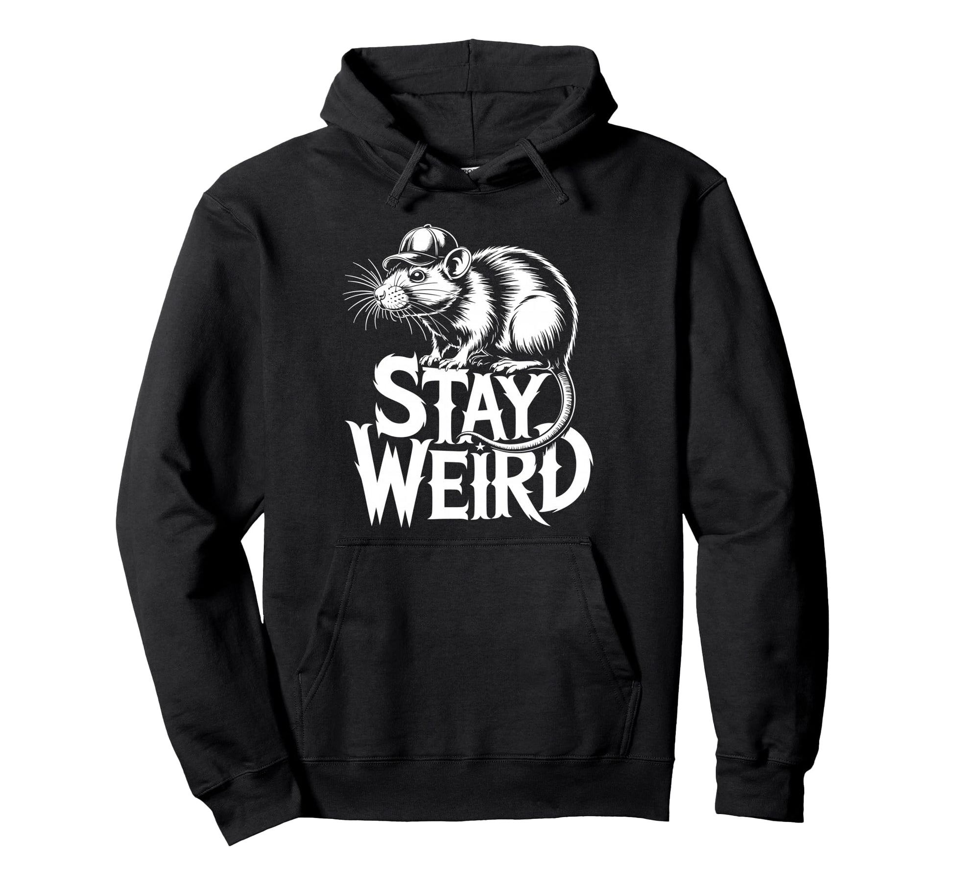 Rat Baseball Cap Hoodie - Graphic Print Unisex - T-Shirt, Sweatshirt, Hoodie