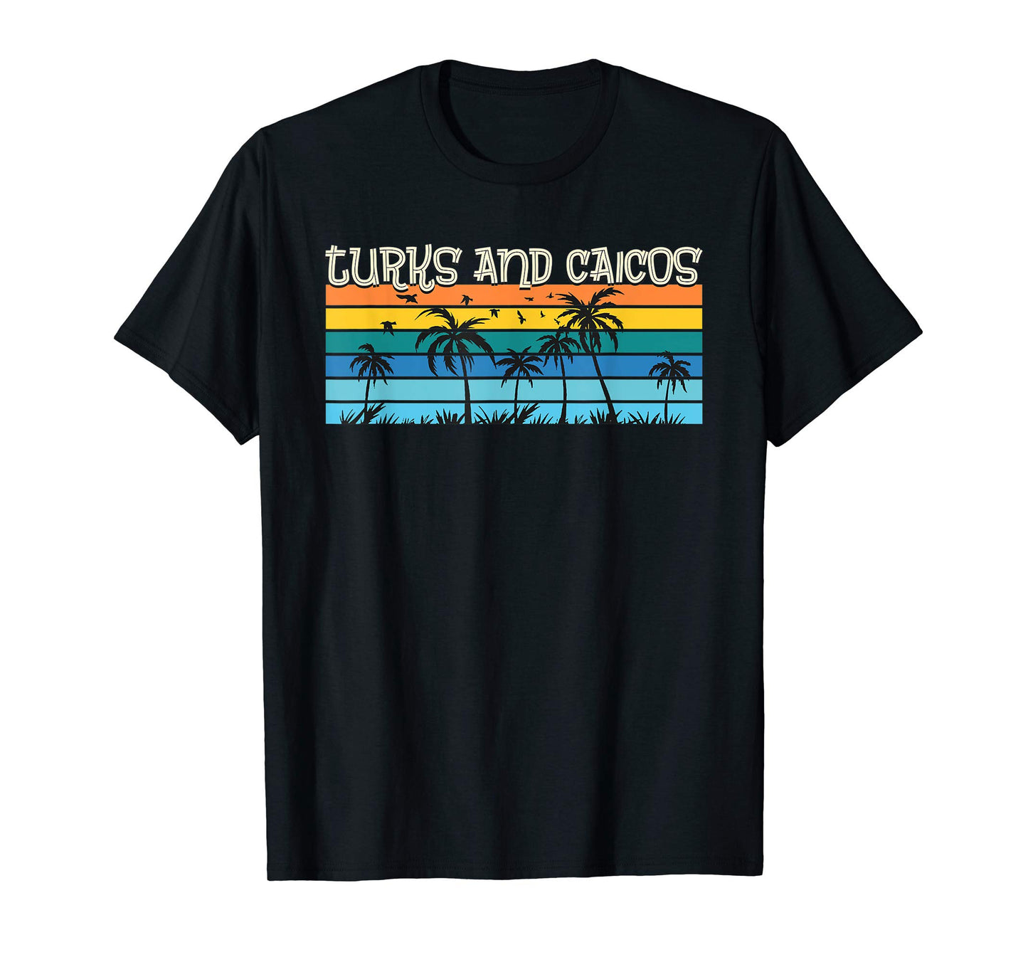 Turks And Caicos 80S Palm Trees T-Shirt - Custom Art Print for Adults - T-Shirt, Sweatshirt, Hoodie