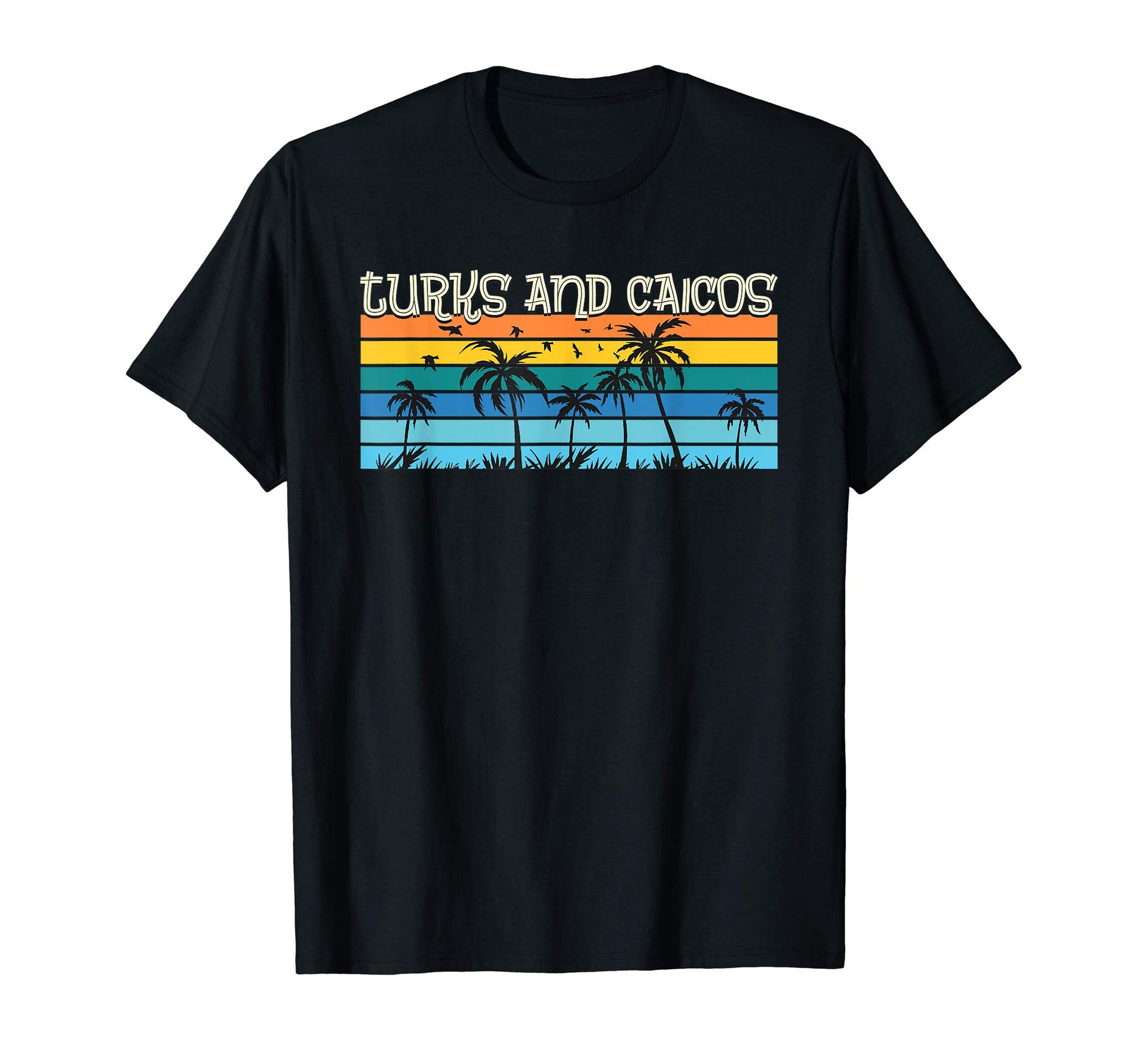 Turks And Caicos 80S Palm Trees T-Shirt - Custom Art Print for Adults - T-Shirt, Sweatshirt, Hoodie