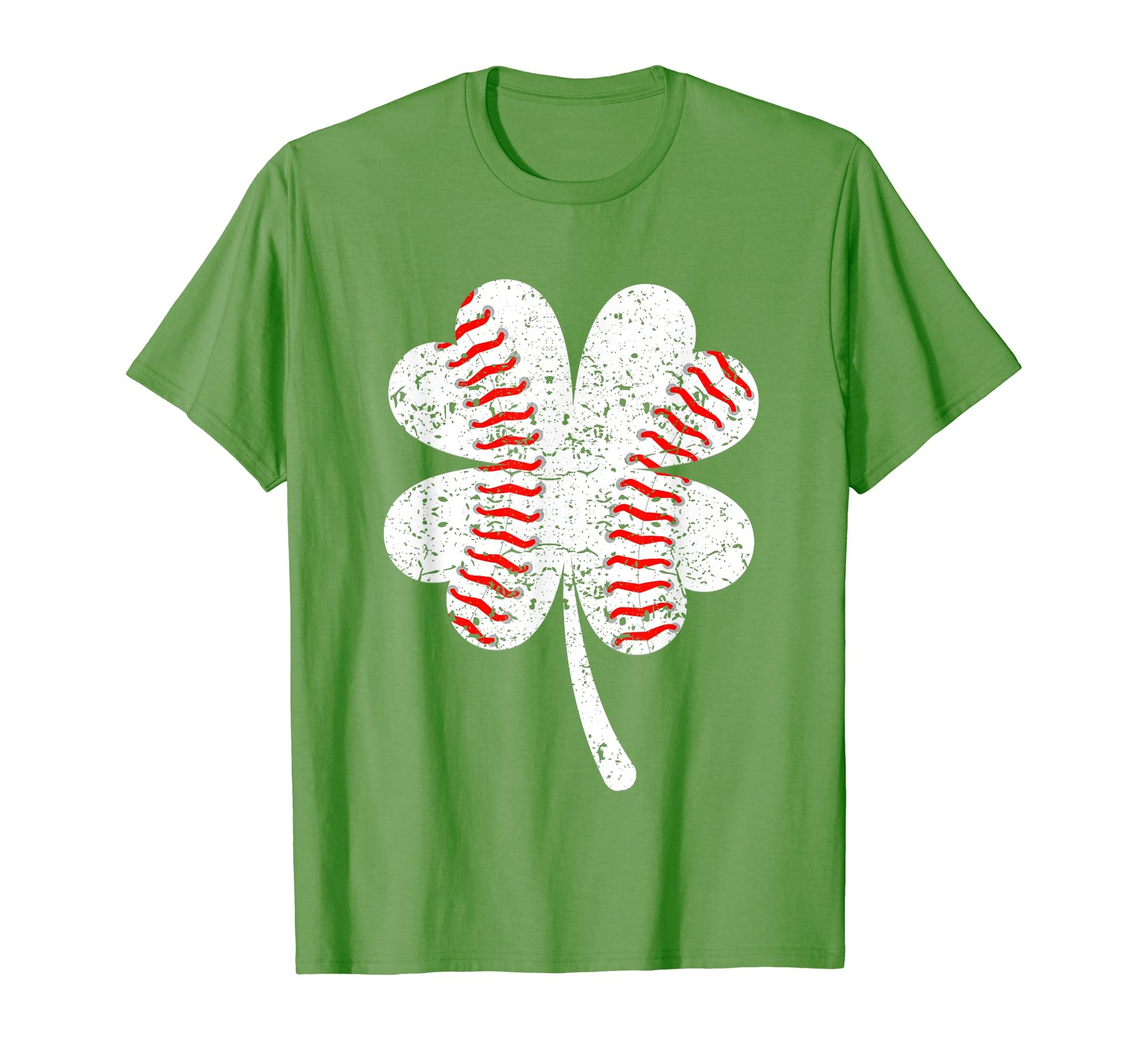 Distressed Shamrock Baseball Ball St T-Shirt - Custom Art Print Men Women - T-Shirt, Sweatshirt, Hoodie