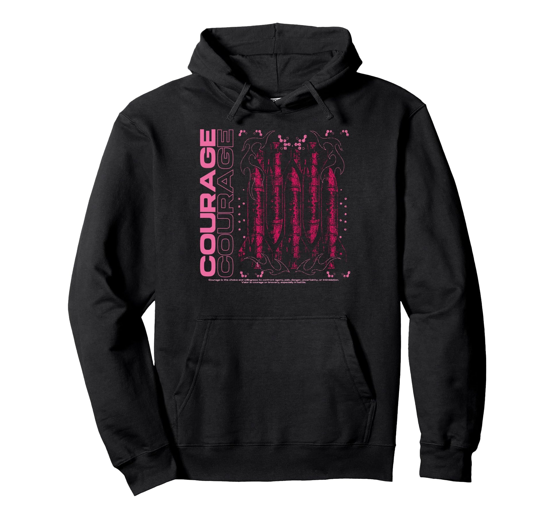 Y2K Courage Bold Urban Graffiti Hoodie - Novelty Apparel for Adults - T-Shirt, Sweatshirt, Hoodie