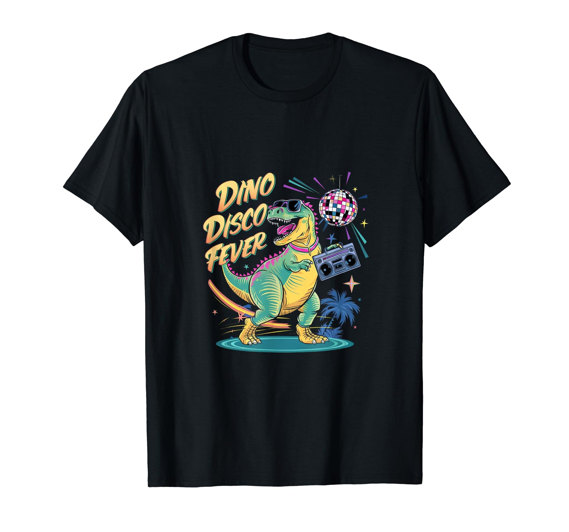 Funny 80S Dinosaur Dino Disco Fever T-Shirt - Trendy Graphic Unisex - T-Shirt, Sweatshirt, Hoodie