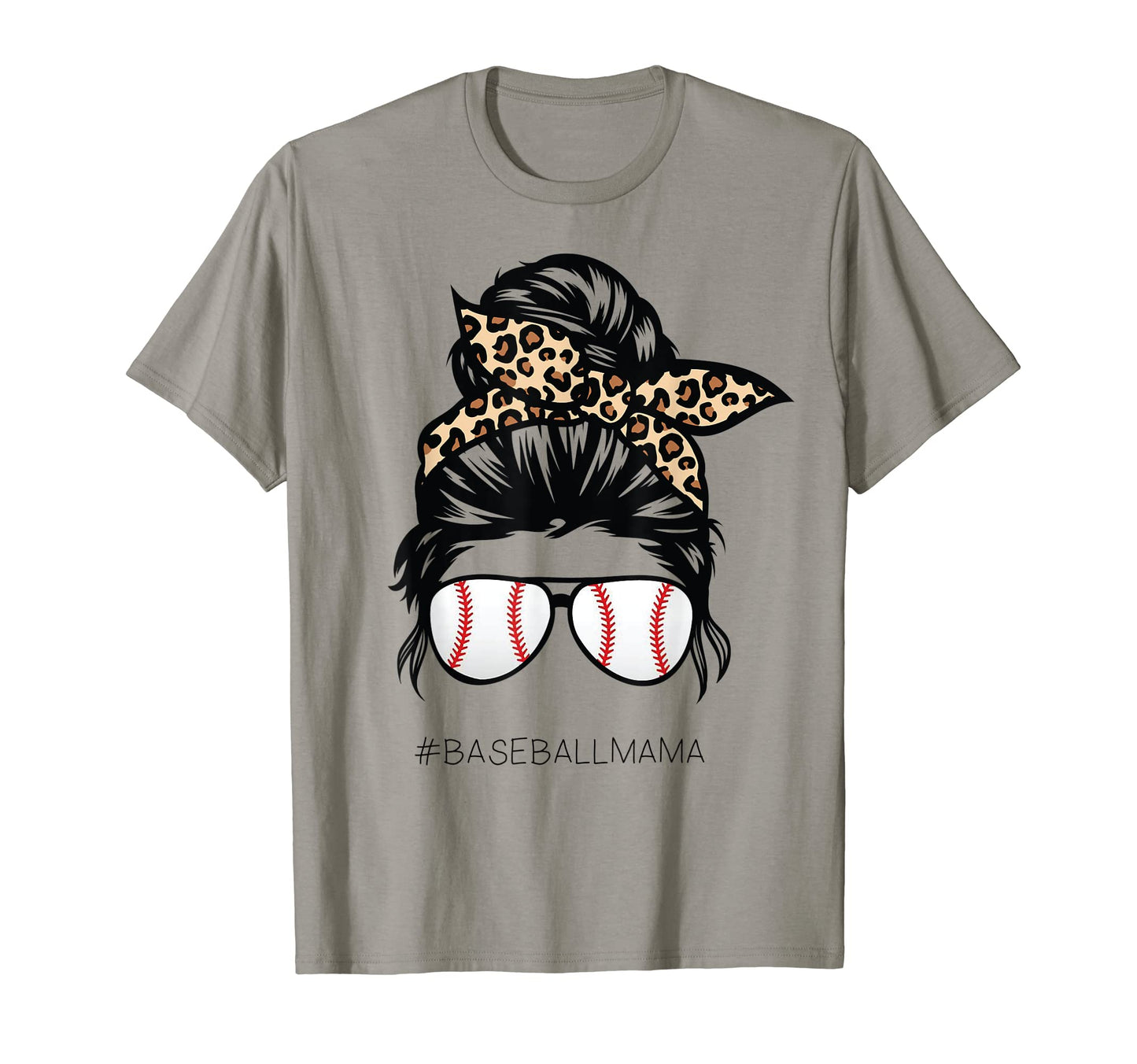 Baseball Mama Leopard Funny Mom T-Shirt - Custom Art Print for Adults - T-Shirt, Sweatshirt, Hoodie